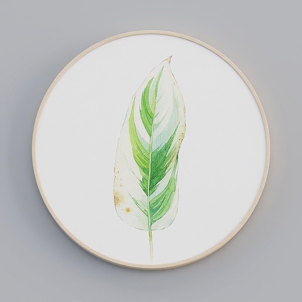 饰画联盟-北欧自然-单幅圆形-装饰画-ZR015