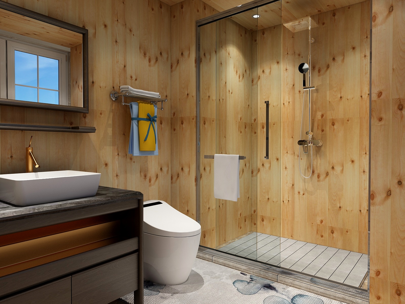 东玖-现代混搭客餐厅一层卫生间装修效果图第2张