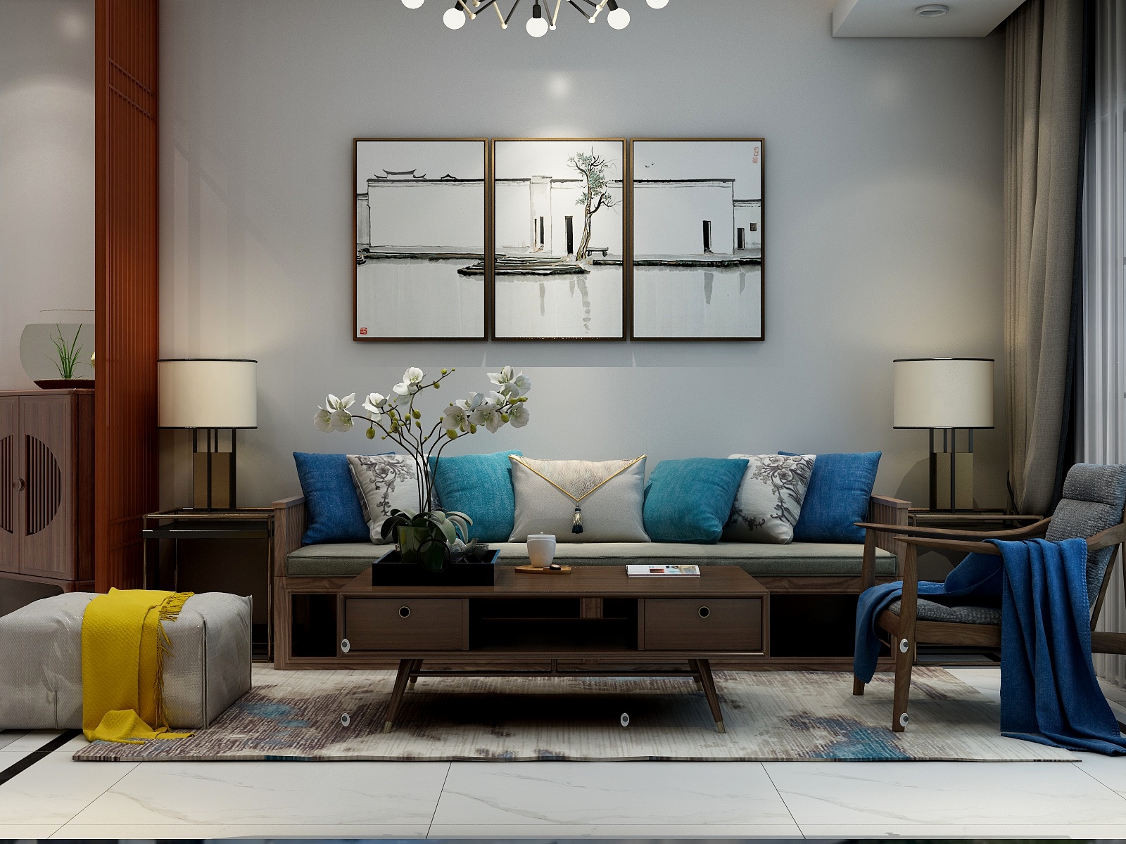 郑福连-97方现代二居装修效果图