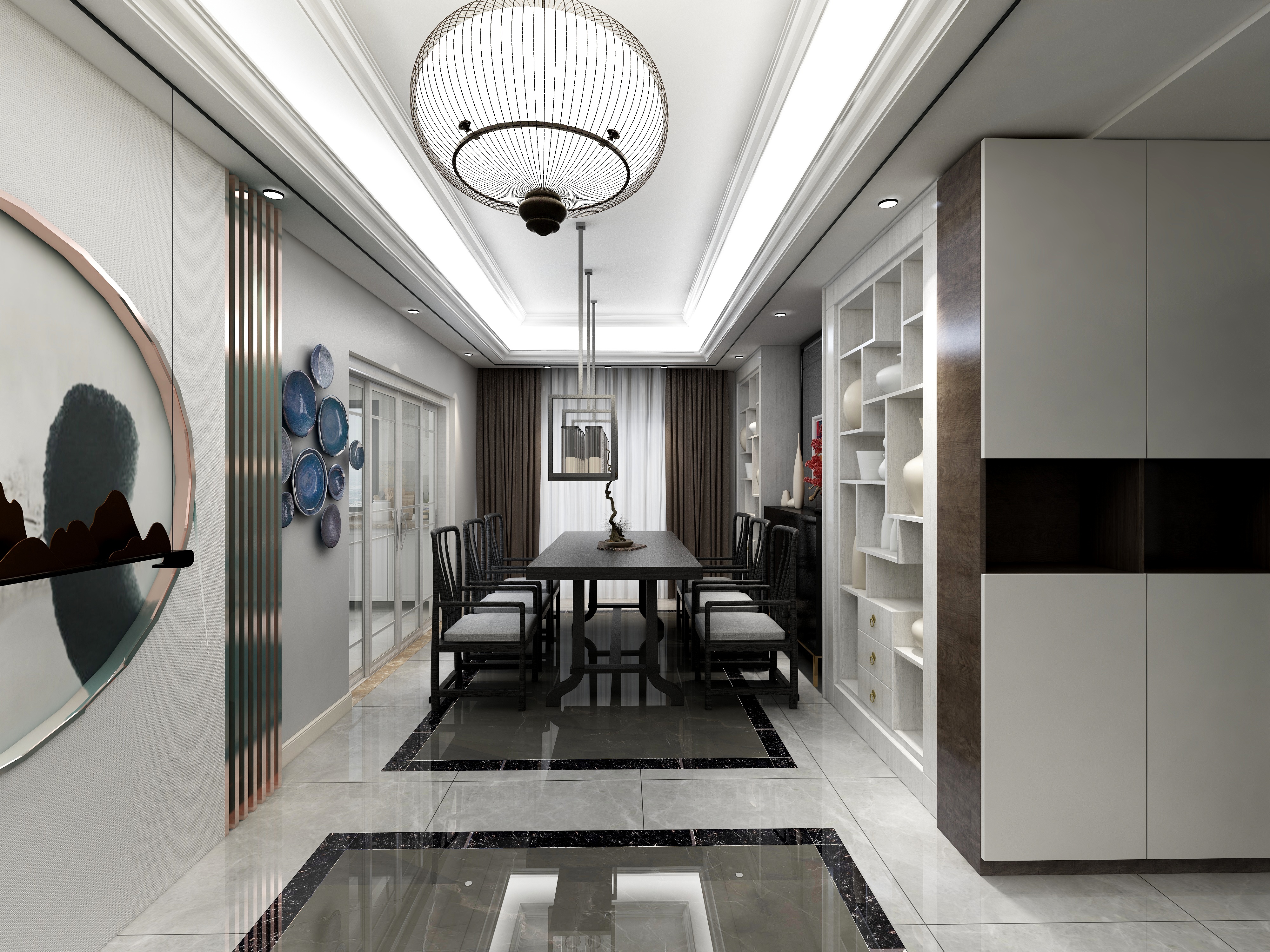 undefined-130㎡新中式四居装修效果图