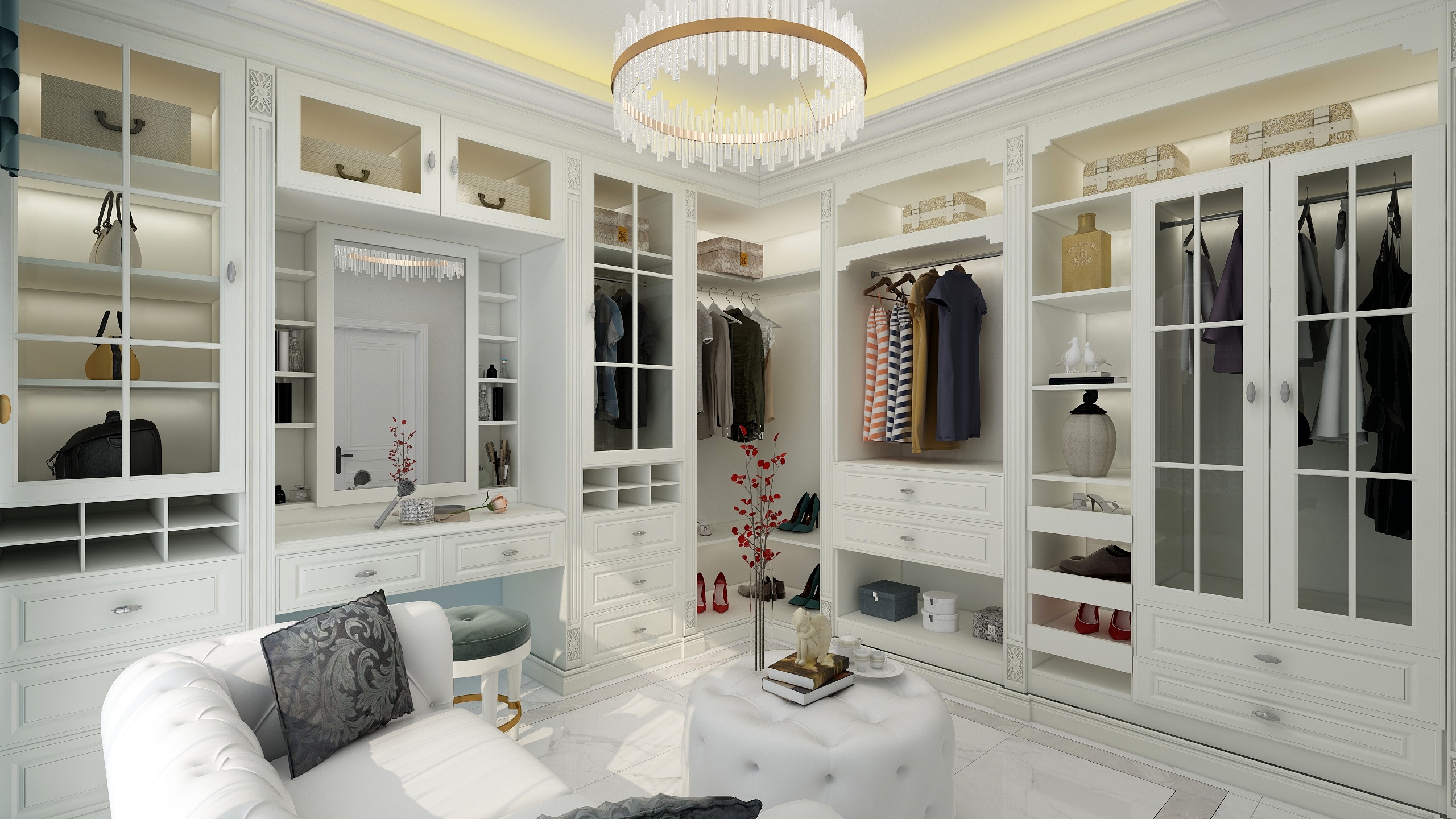 成恩设计-简欧衣帽间-装修设计方案