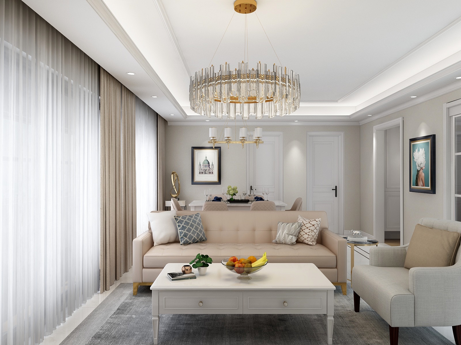 由度软装设计丶彬-阳光城文澜府125.00㎡B户型4室4厅2卫1厨-装修设计方案