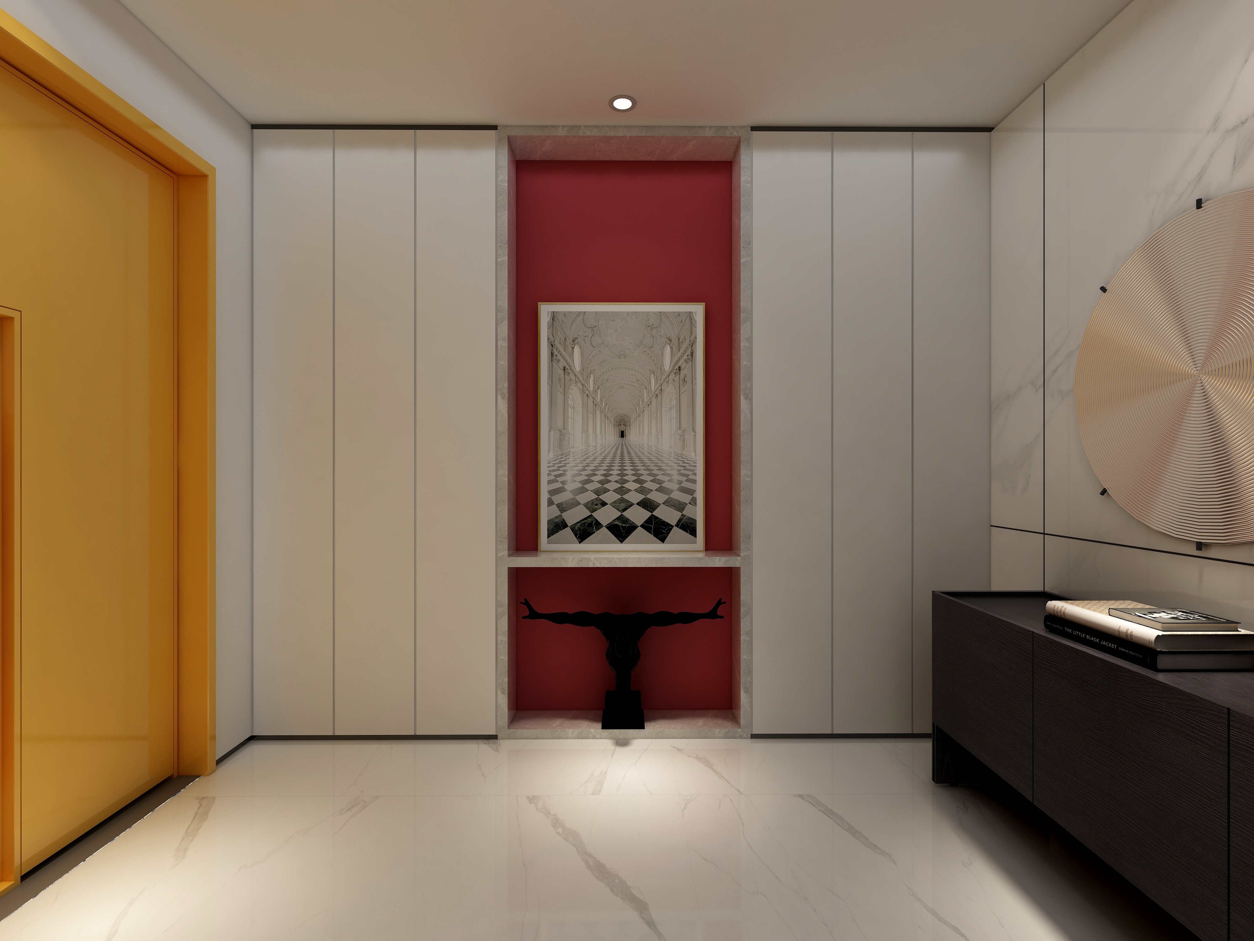 酷家乐优秀设计频道-148㎡现代极简别墅四居地下第一层玄关装修效果图第1张