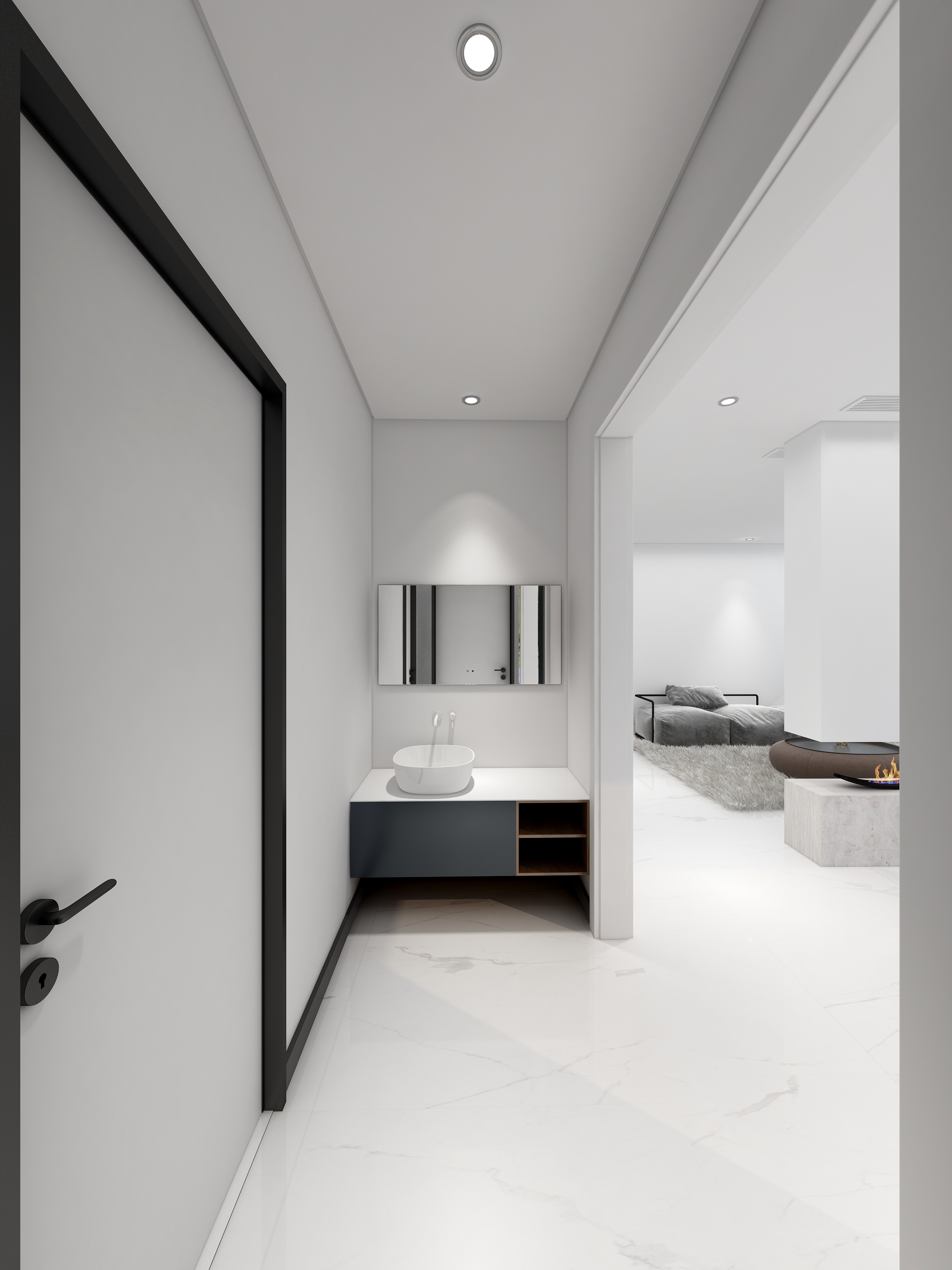 酷家乐优秀设计频道-148㎡现代极简别墅四居二层卫生间装修效果图第1张