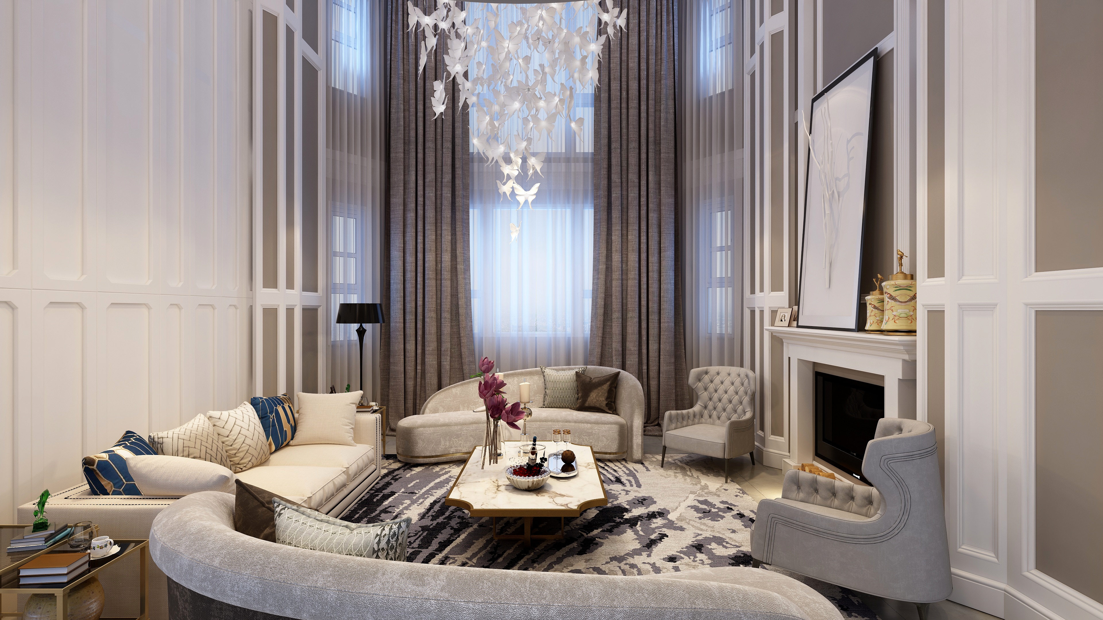 刘刚-轻奢别墅装修效果图