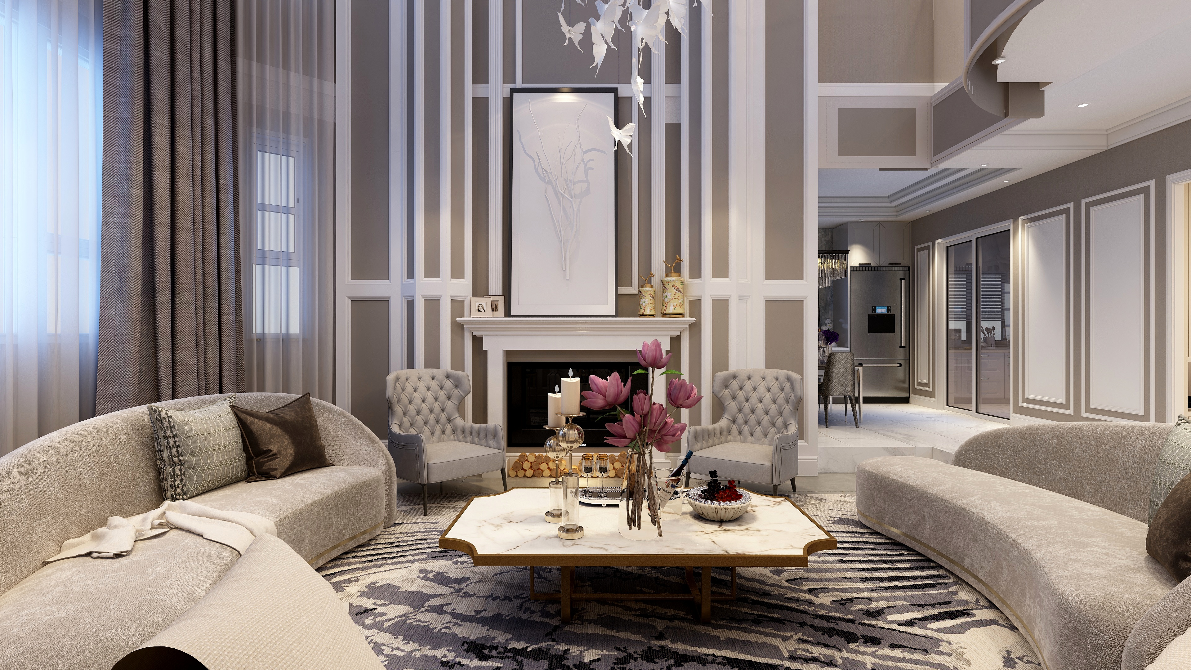 刘刚-轻奢别墅装修效果图