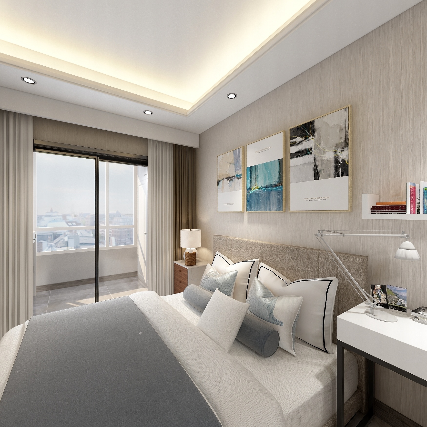 李青越-《三室现代简约-鼎一》一层儿童房装修效果图第4张