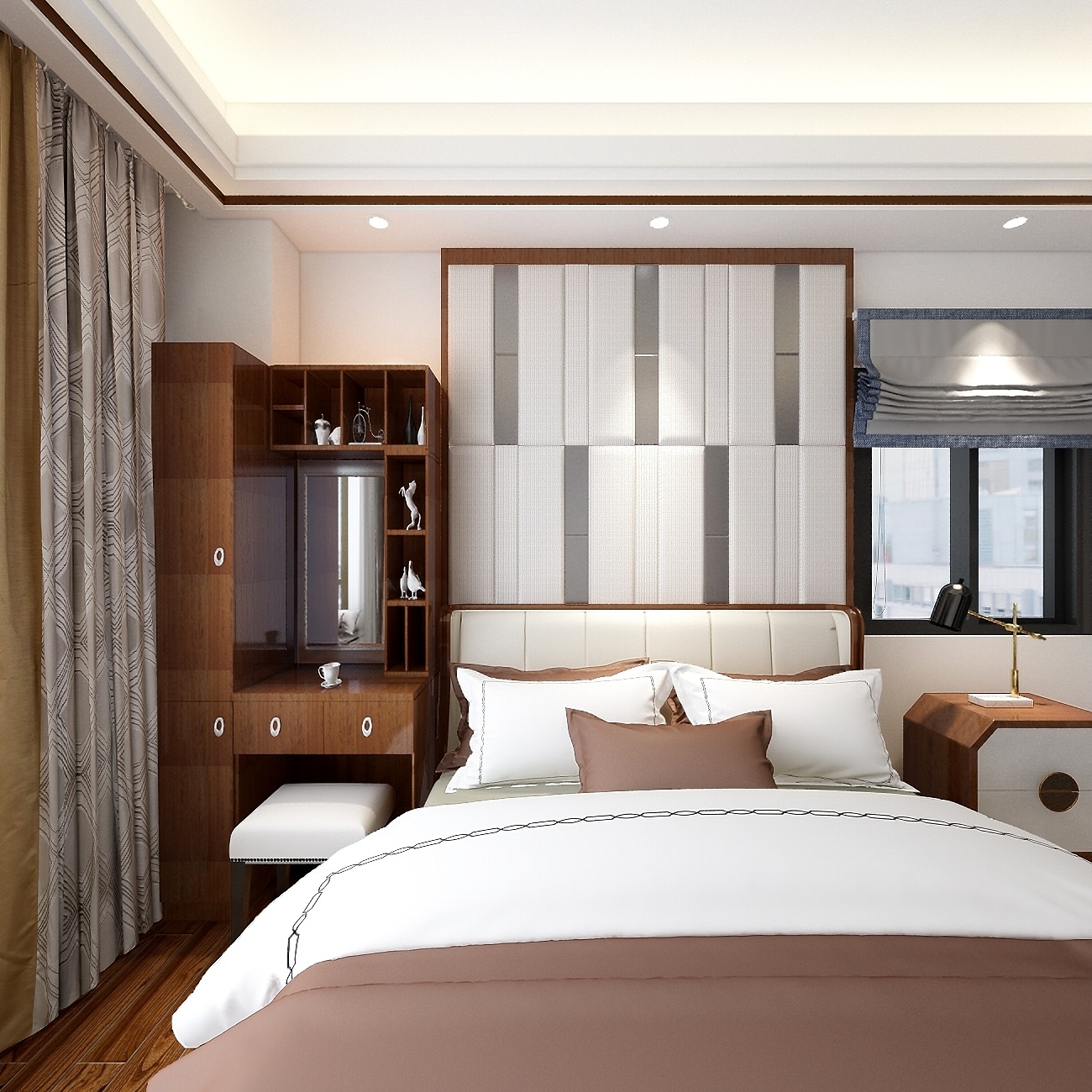 设计道也梁普荣-《新中式西门》一层主卧装修效果图第3张