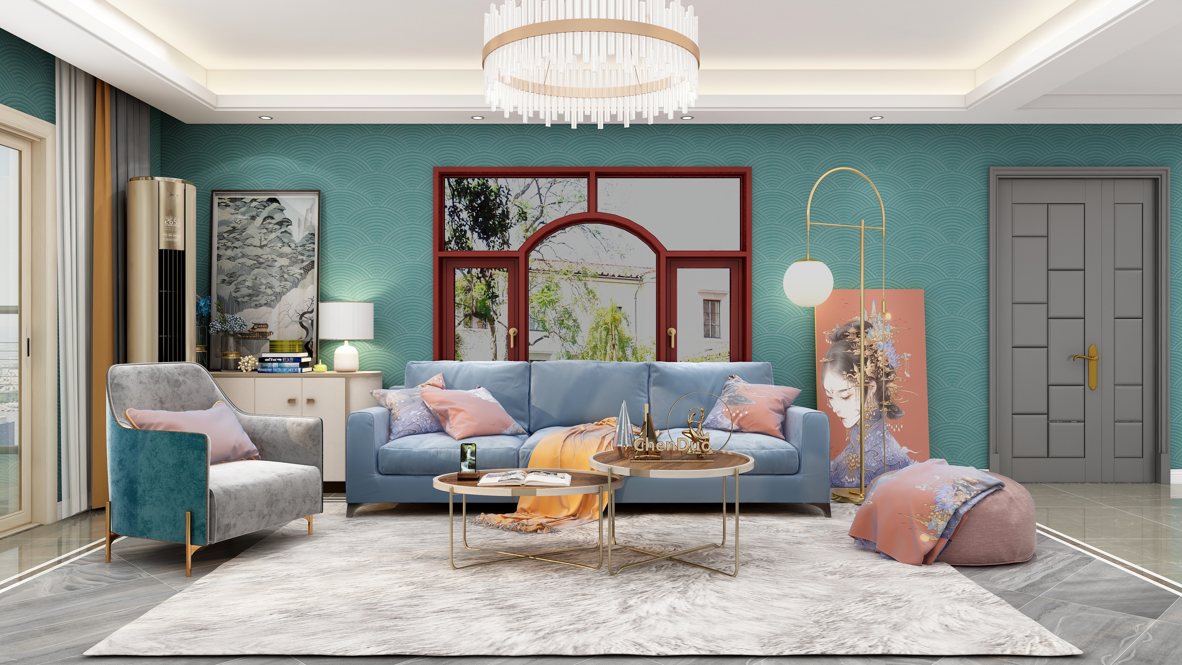 顾冷12qgrA-玲珑苑-新中式轻奢风格-装修设计方案