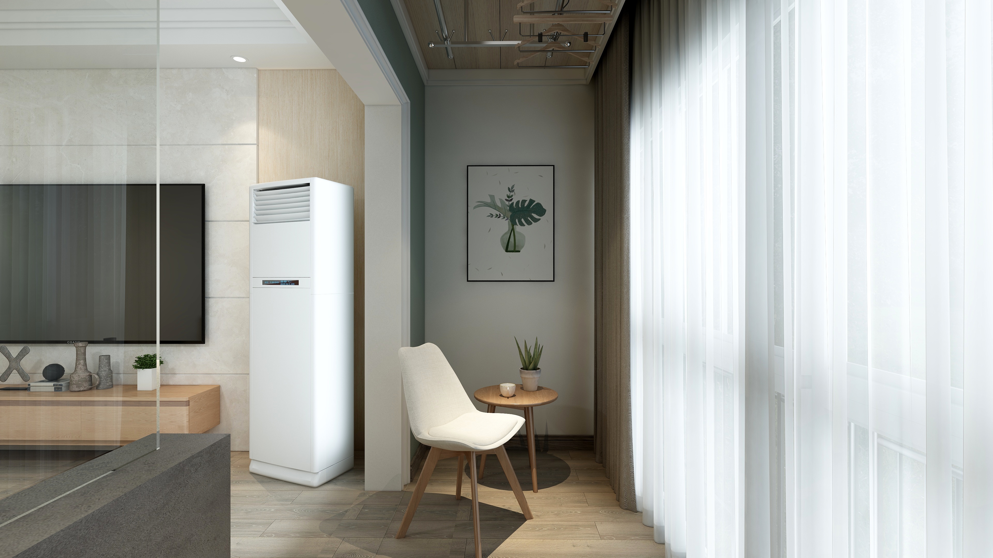 塑梧设计-77方北欧一居装修效果图