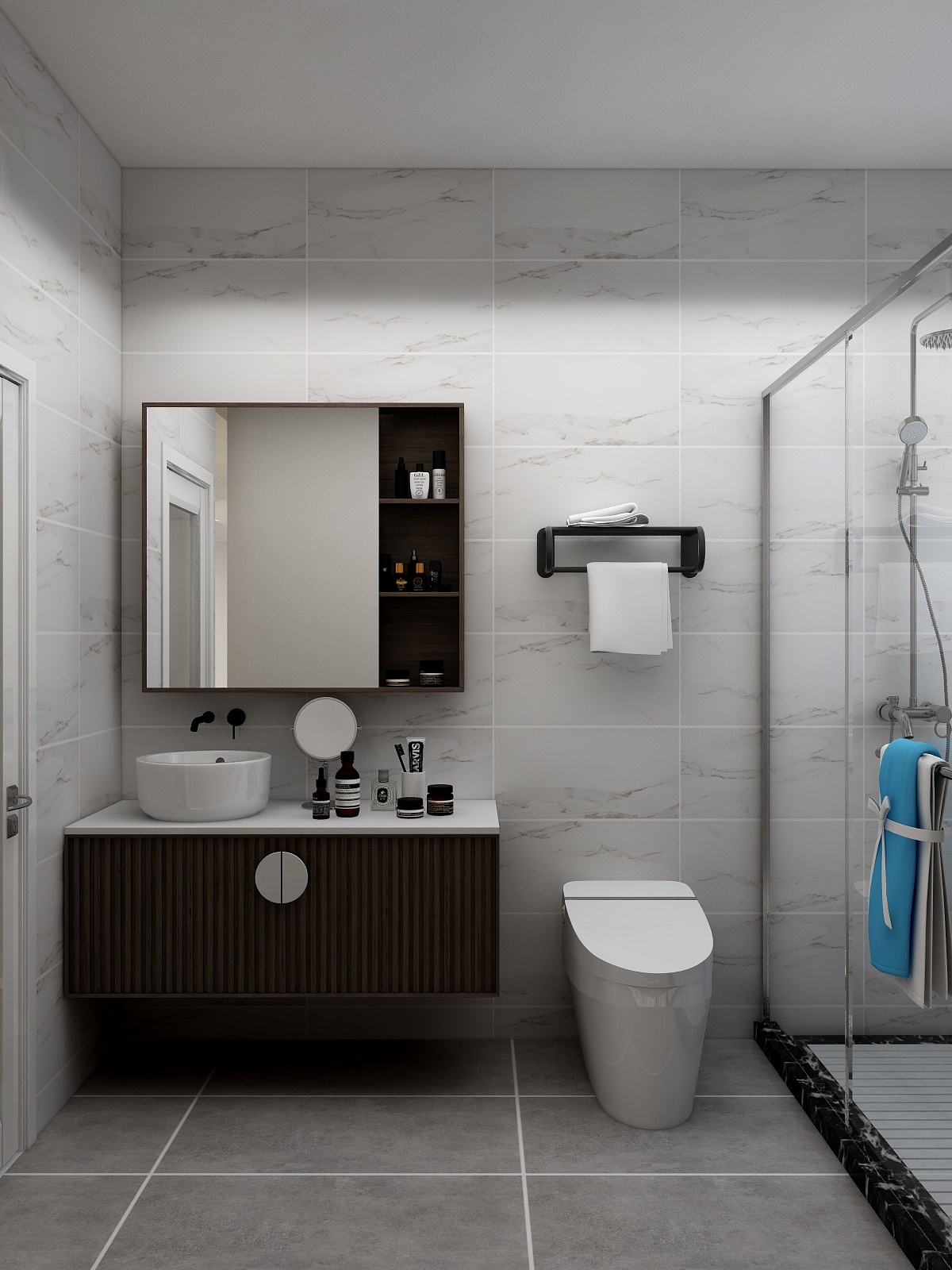 千彦空间设计-金泰尚城-风尚北欧一层卫生间装修效果图第2张