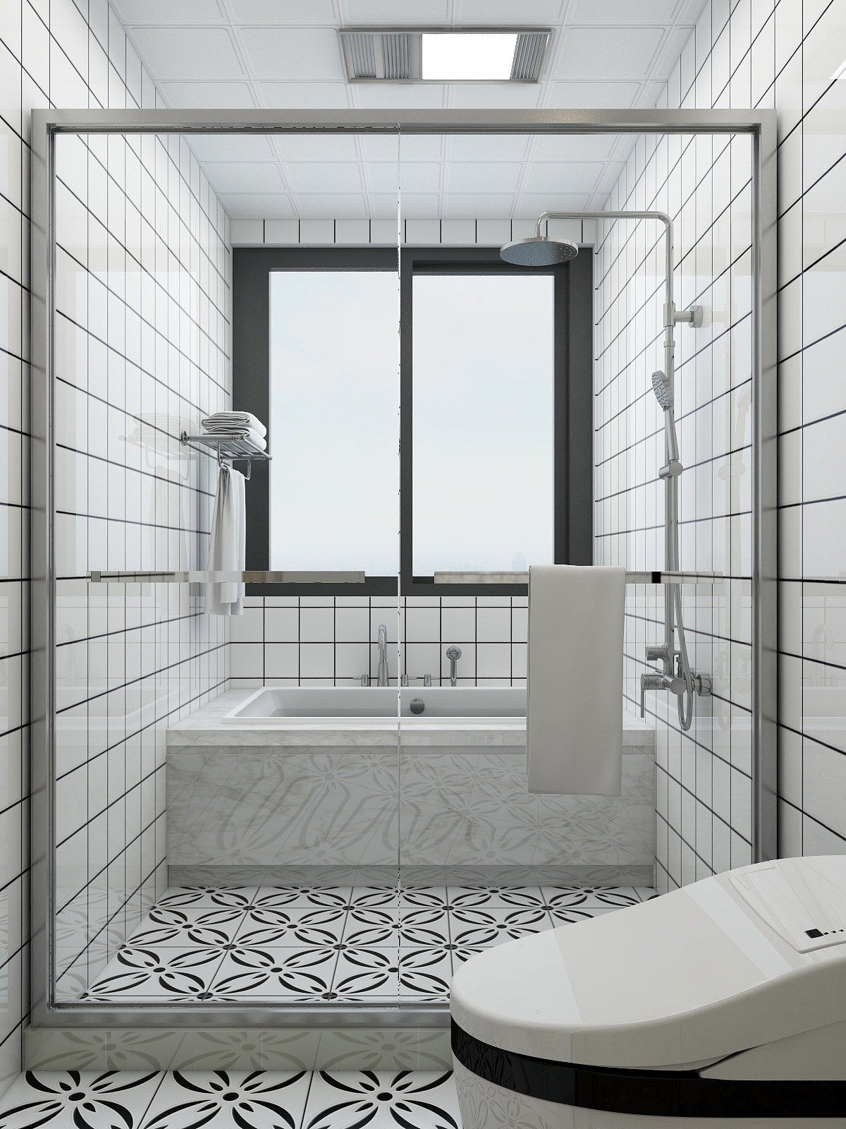 千彦空间设计-金泰尚城-风尚北欧一层卫生间装修效果图第1张