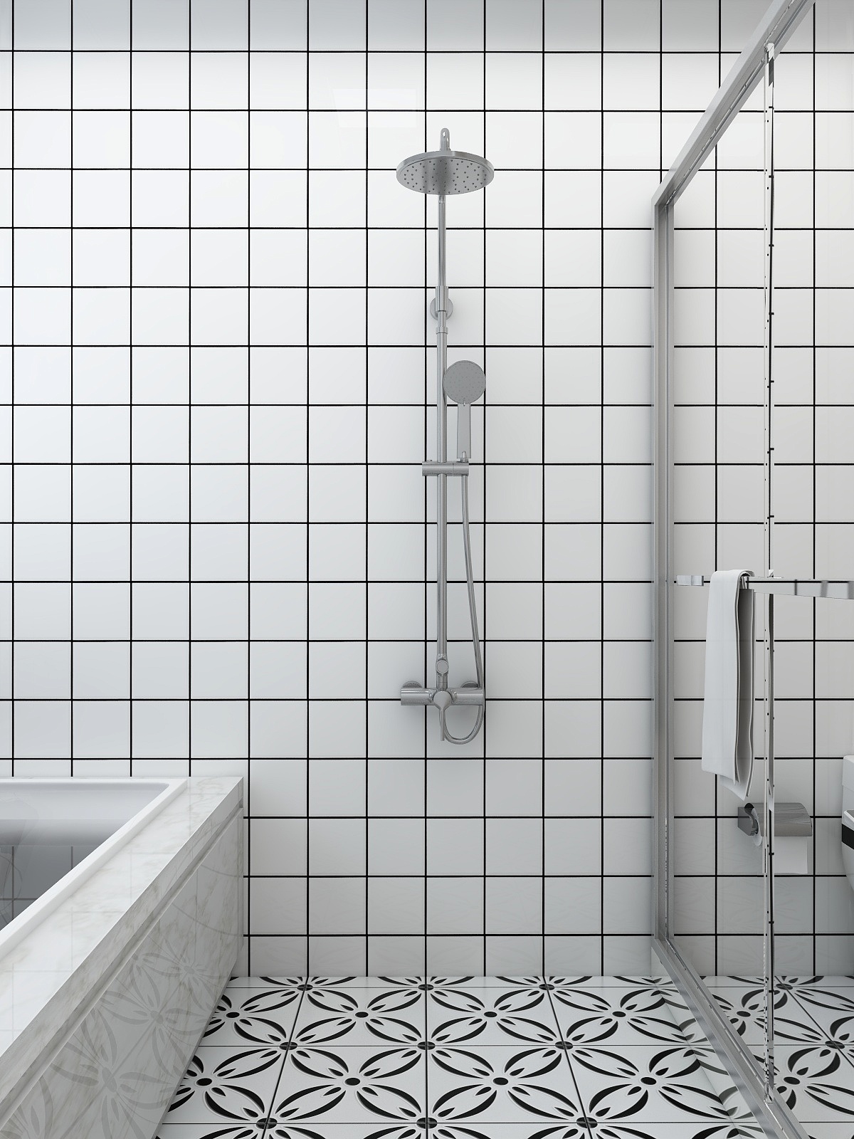 千彦空间设计-金泰尚城-风尚北欧一层卫生间装修效果图第2张