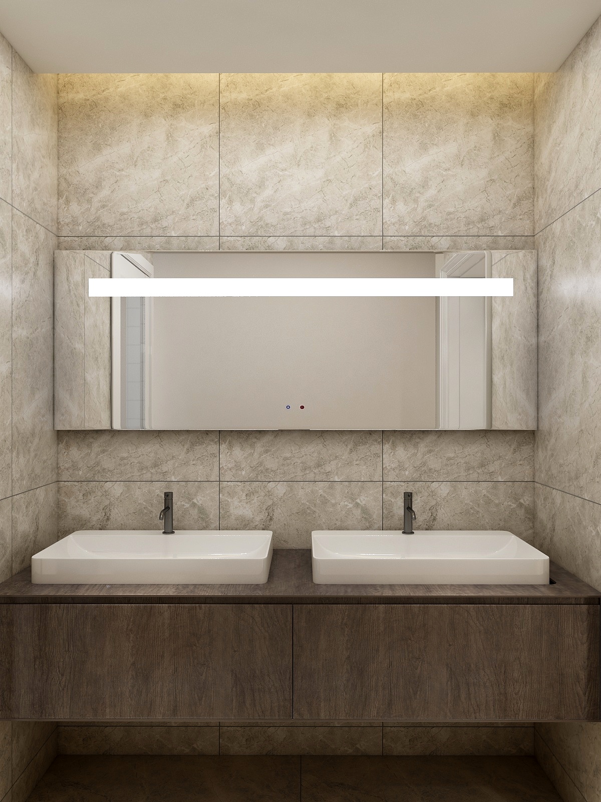 千彦空间设计-金泰尚城-风尚北欧一层洗漱区装修效果图第1张