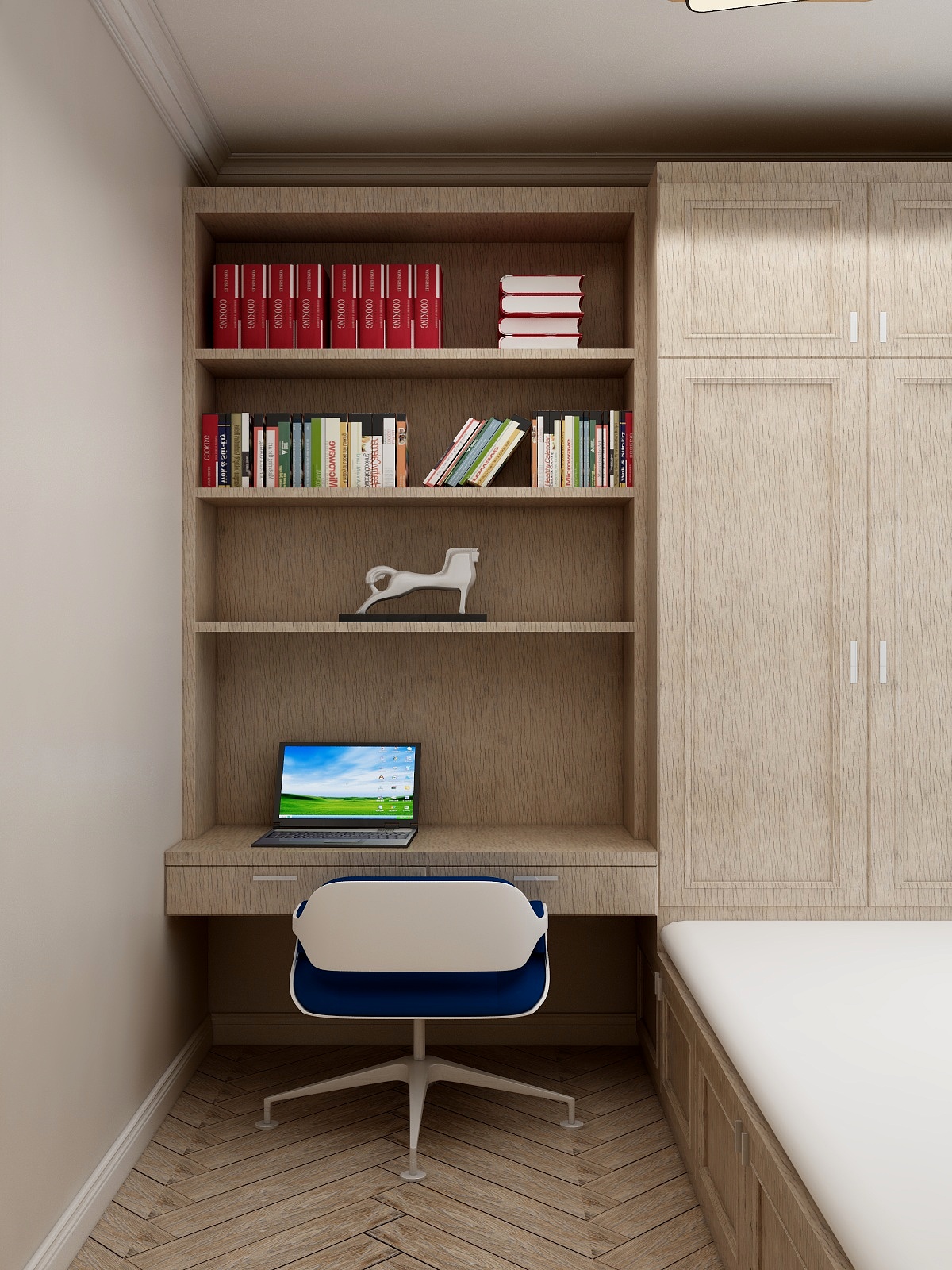 千彦空间设计-金泰尚城-风尚北欧一层书房装修效果图第1张