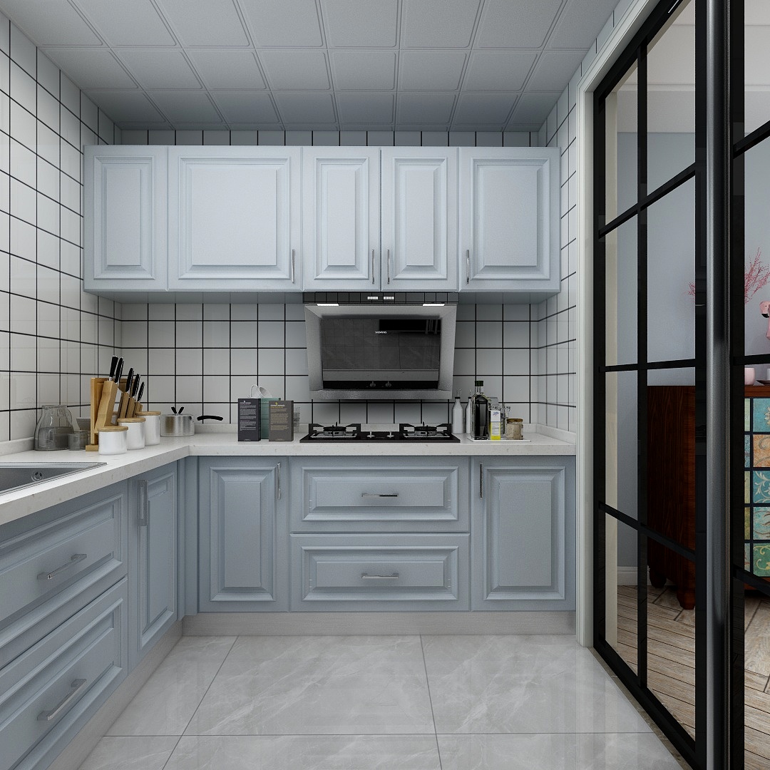 千彦空间设计-金泰尚城-风尚北欧一层厨房装修效果图第2张