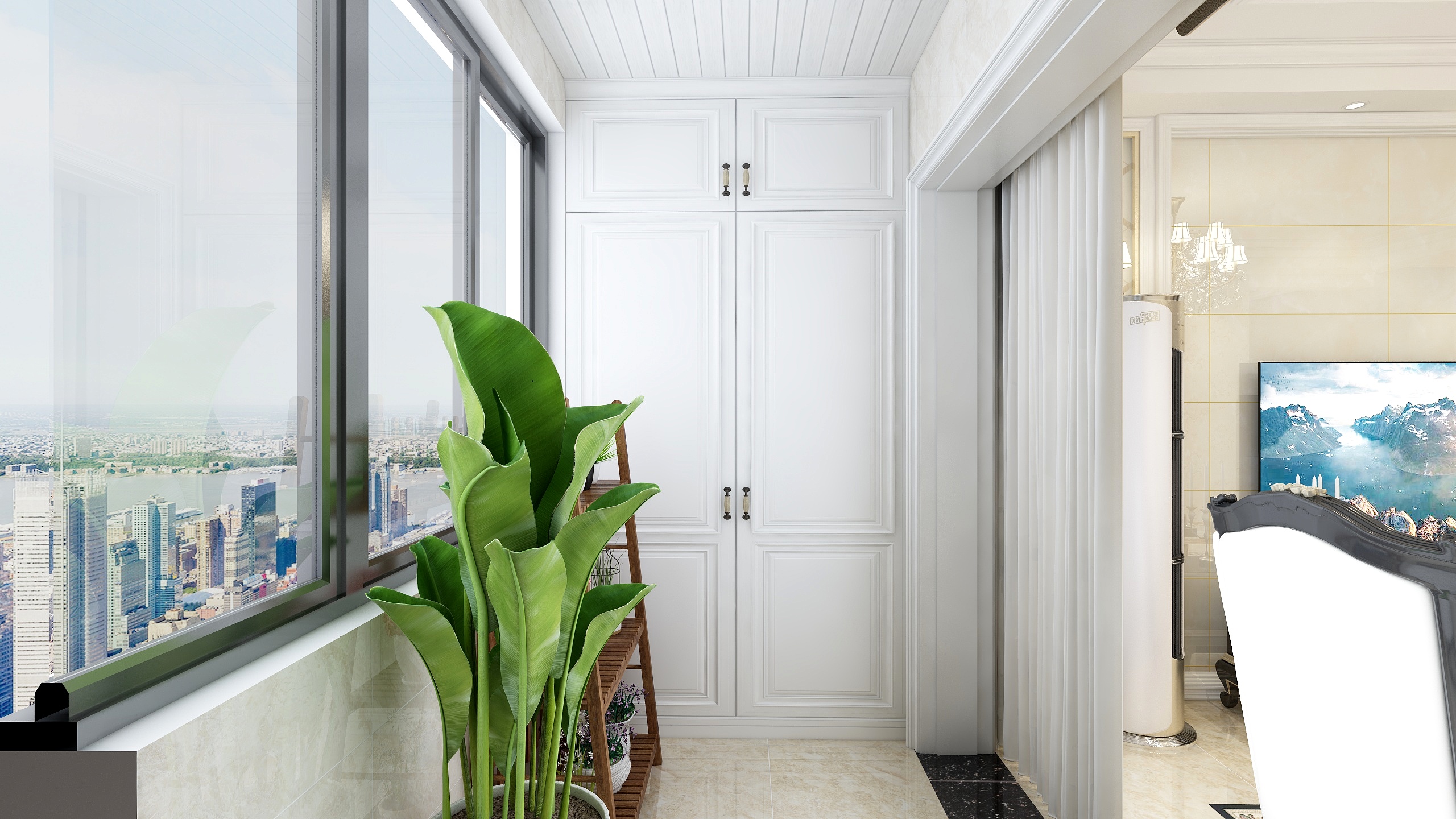 DMS设计-138方欧式三居一层阳台装修效果图第2张