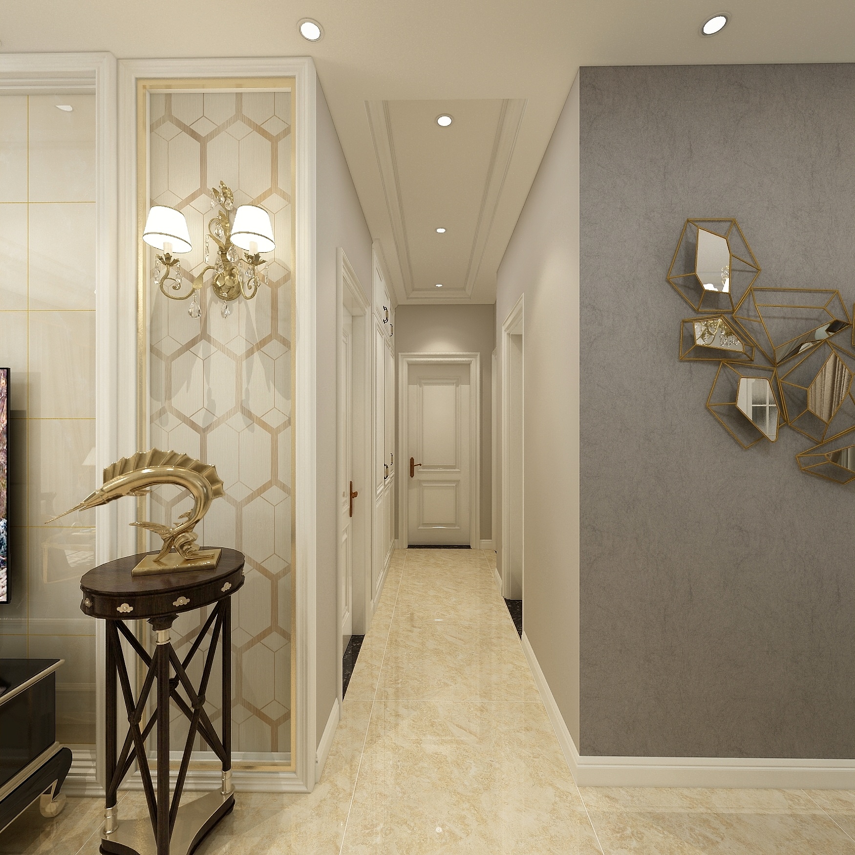 DMS设计-138方欧式三居一层客餐厅装修效果图第4张