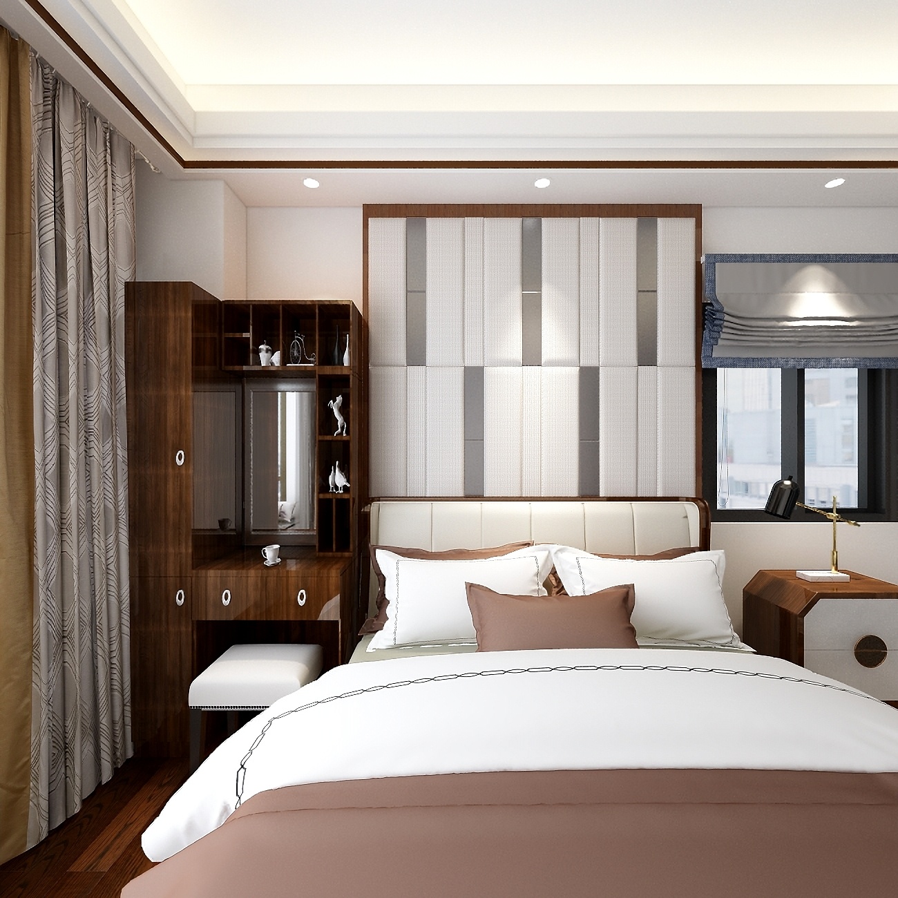 设计道也梁普荣-《新中式西门》一层主卧装修效果图第5张