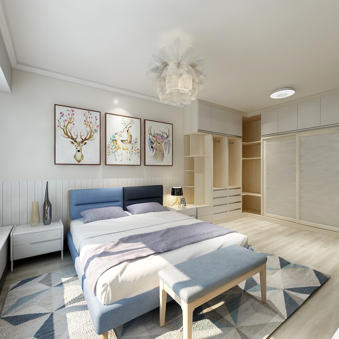 雷来广-《港湾》--舒适现代大三居一层主卧装修效果图第1张