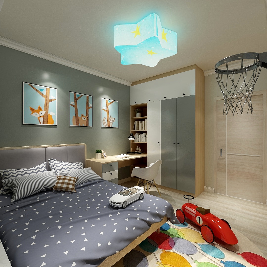 雷来广-《港湾》--舒适现代大三居一层儿童房装修效果图第1张