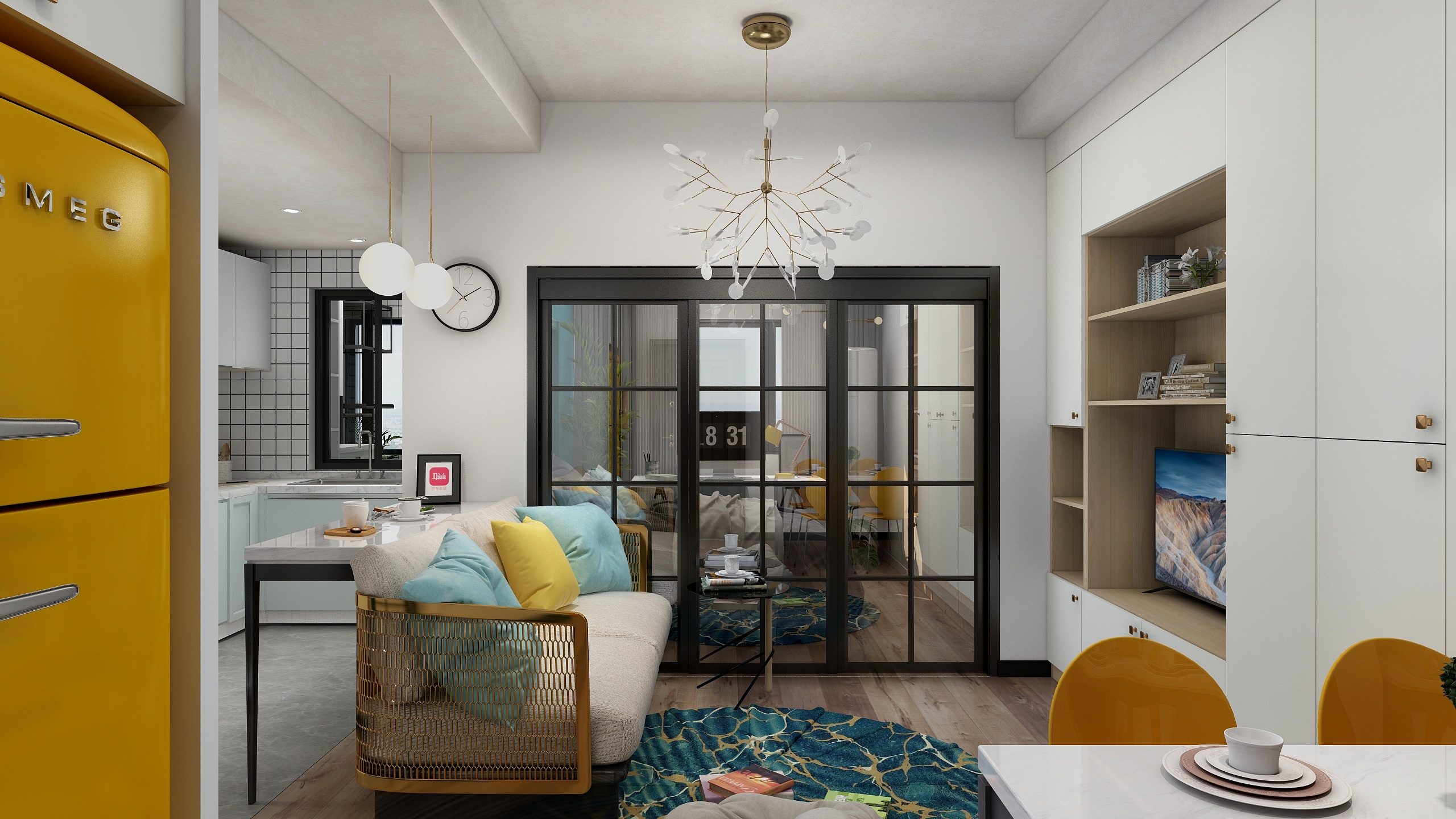 周士博-51方北欧一居装修效果图