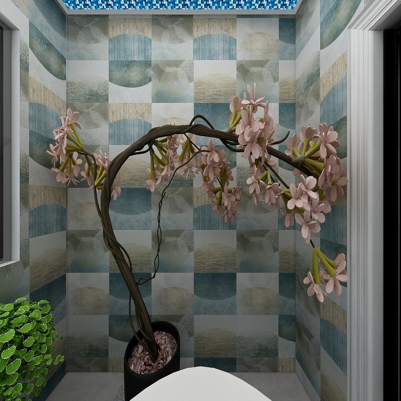 梅鹏-113方现代三居一层阳台装修效果图第4张