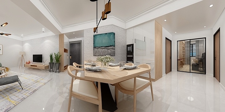 黄新宇-电力明园4#B-107-北欧风-副本-装修设计方案