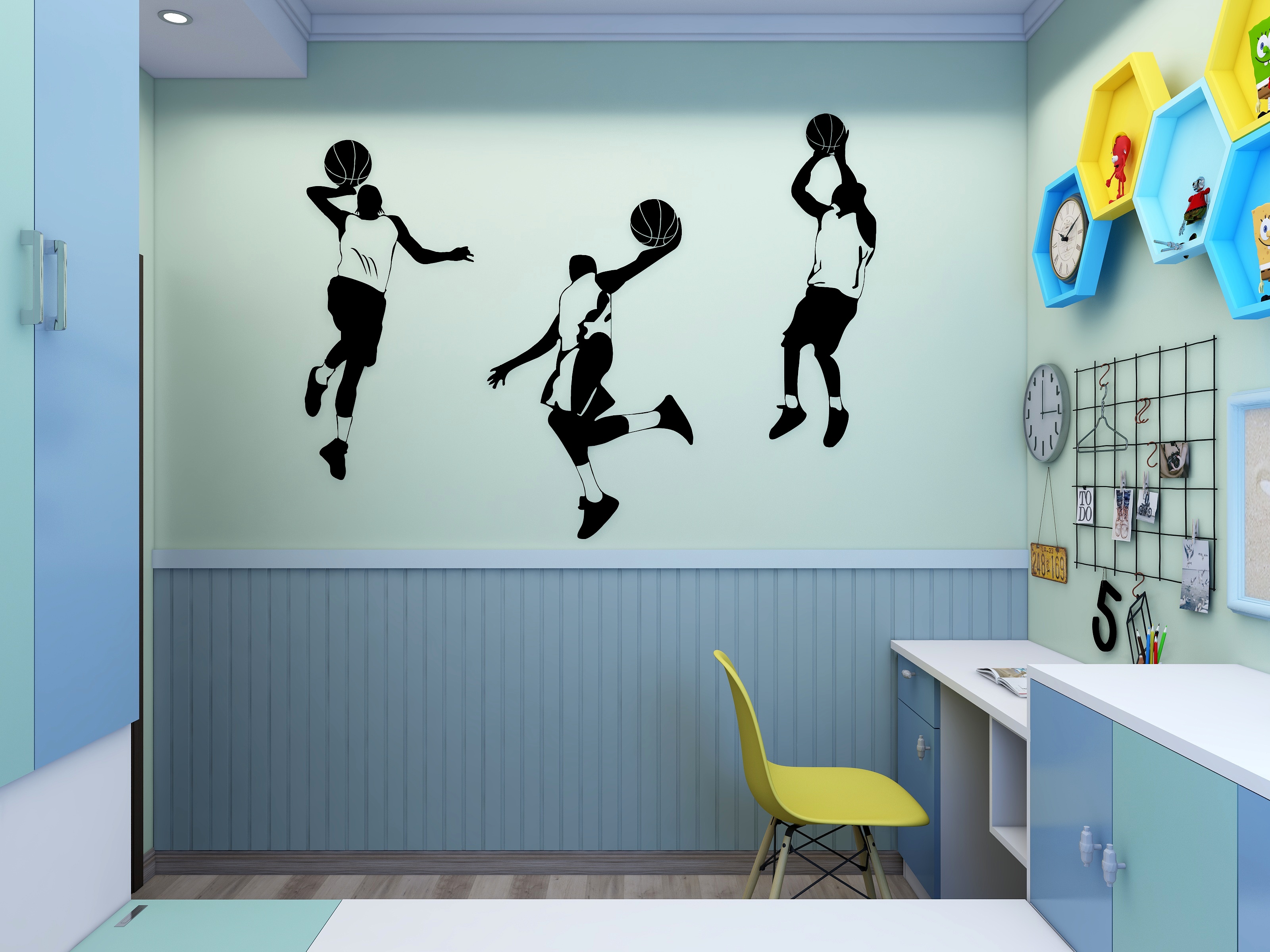 梅鹏-113方现代三居一层儿童房装修效果图第1张