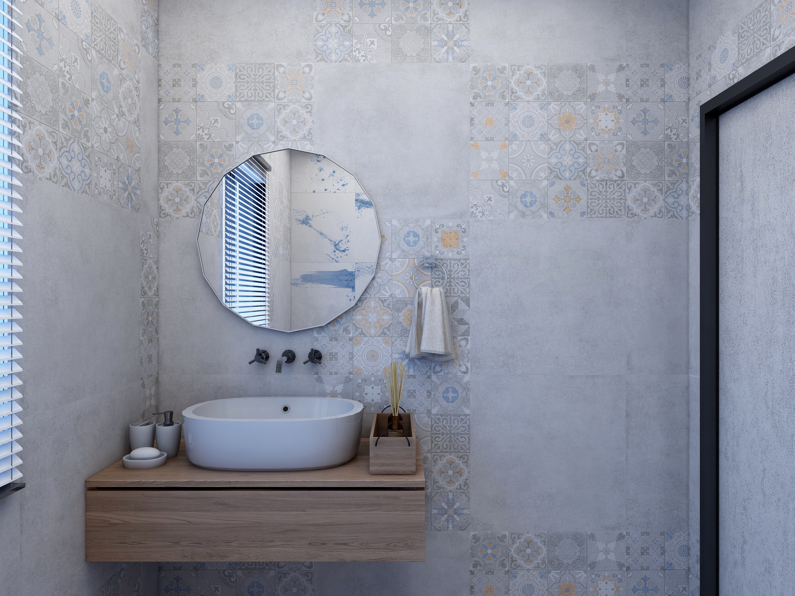 梅鹏-113方现代三居一层主卫装修效果图第1张