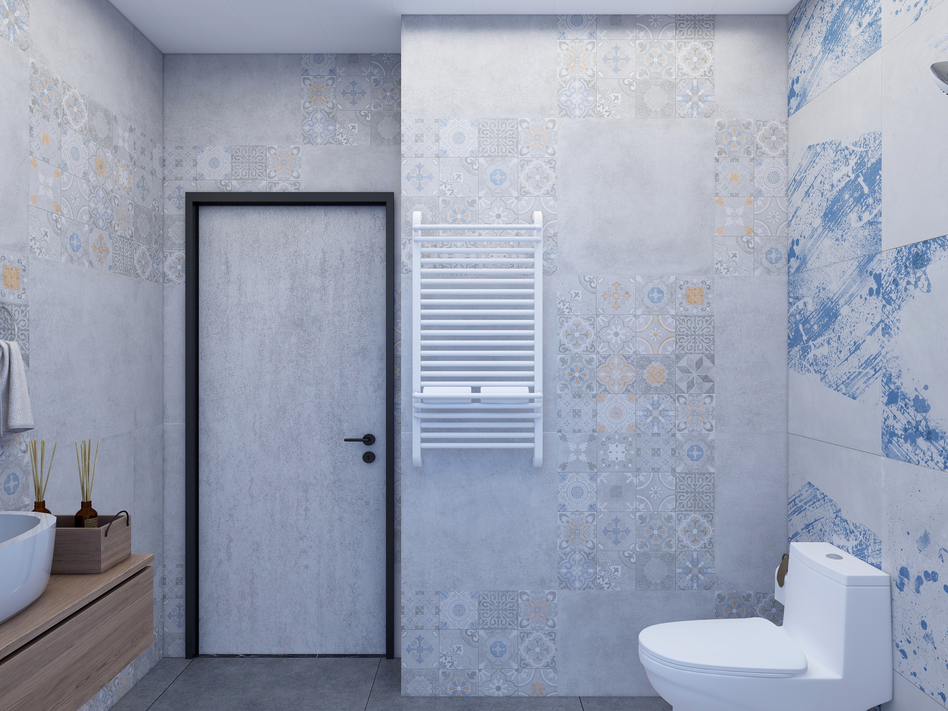 梅鹏-113方现代三居一层主卫装修效果图第3张