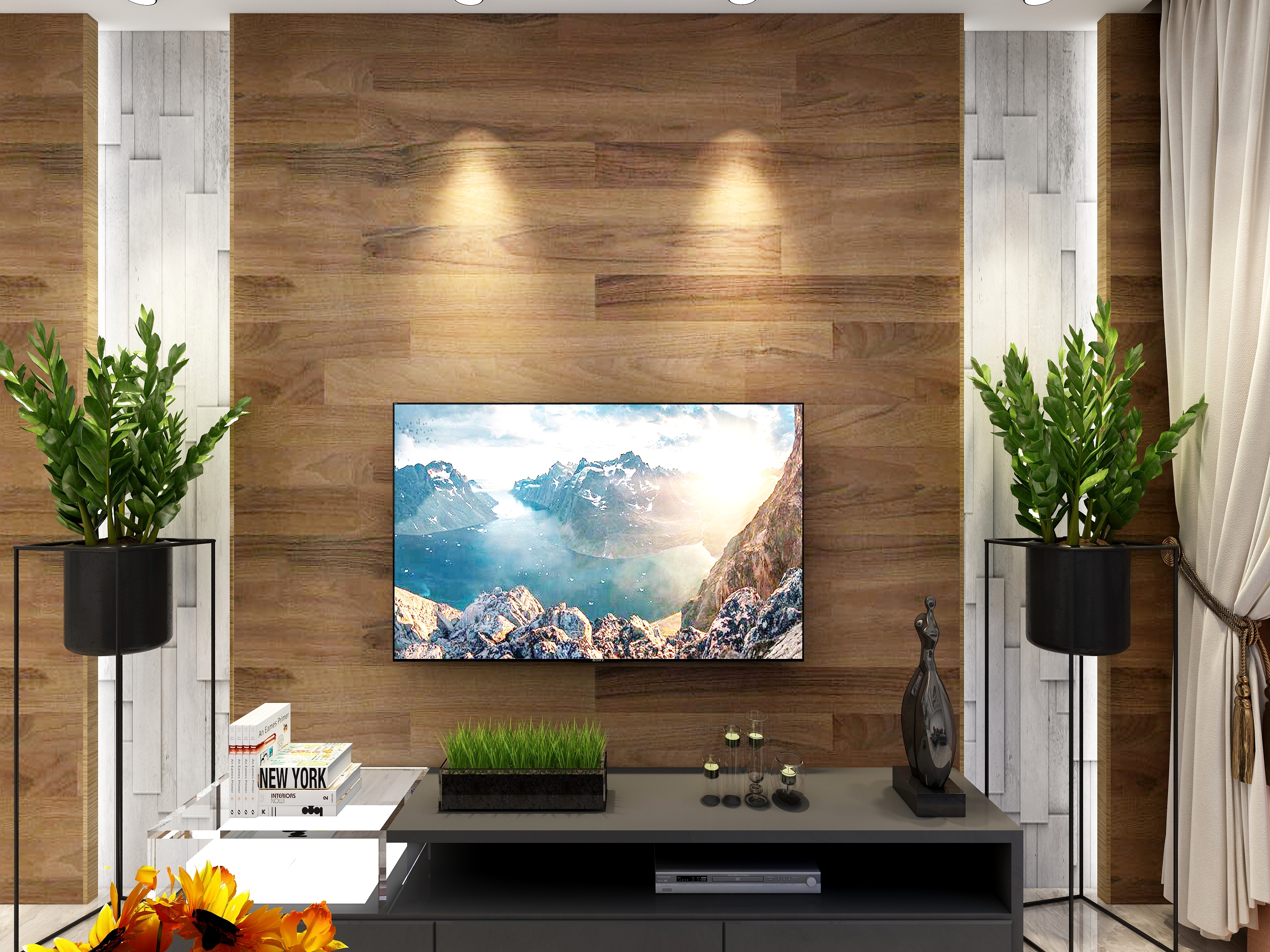 梅鹏-113方现代三居一层客餐厅装修效果图第2张