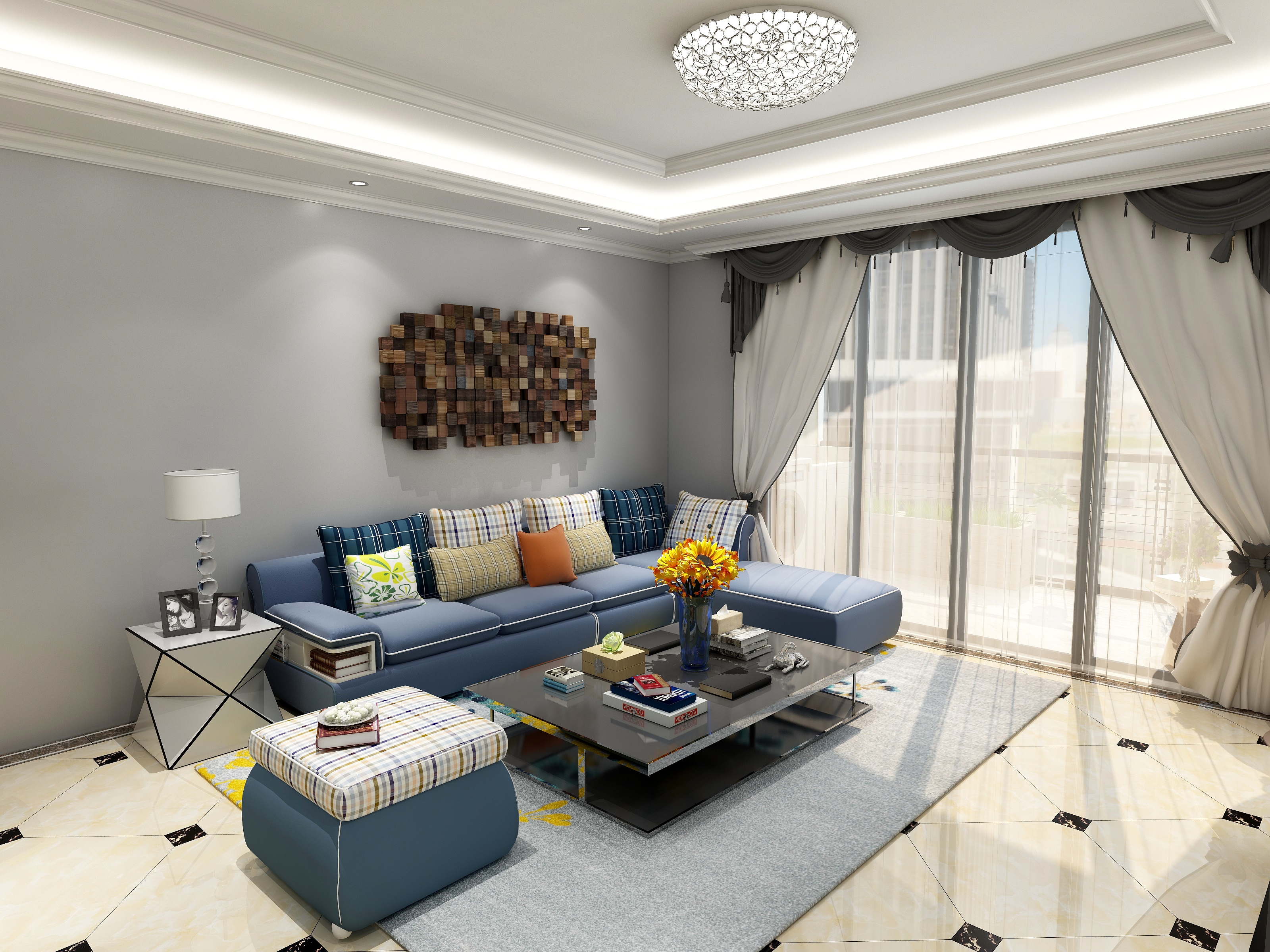 雷来广-《港湾》--舒适现代大三居一层客厅装修效果图第4张