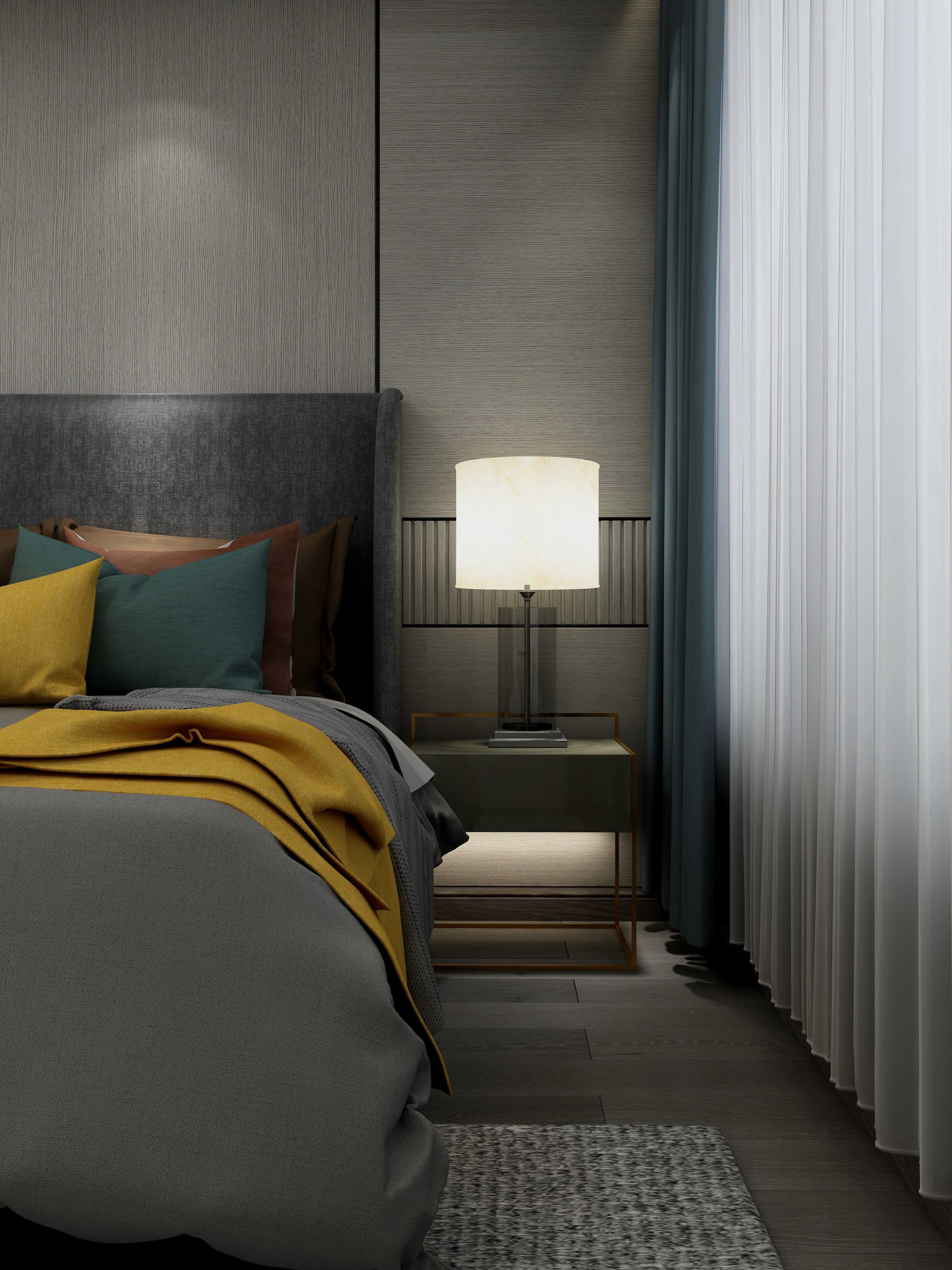 壹帆德品-146㎡现代四居一层主卧装修效果图第4张