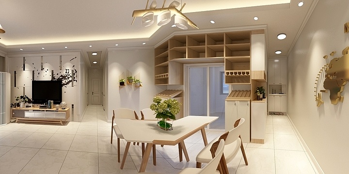 ₩杰₩-高坝5-E2户型效果图-装修设计方案