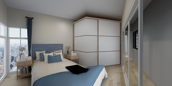 180****4795knxt-小户型一卧改两卧明显功能分区-装修设计方案