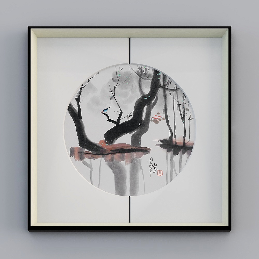百特好中缝卡纸画单联玄关银黑色65x65cm色彩风景 bwrgz-yf-bpp-3