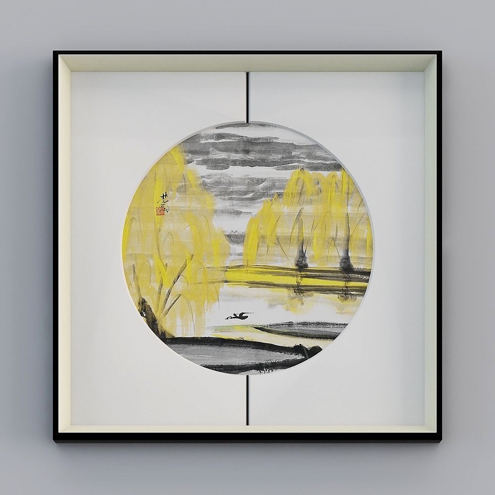 百特好中缝卡纸画单联玄关银黑色65x65cm色彩风景 bwrgz-yf-bpp-3