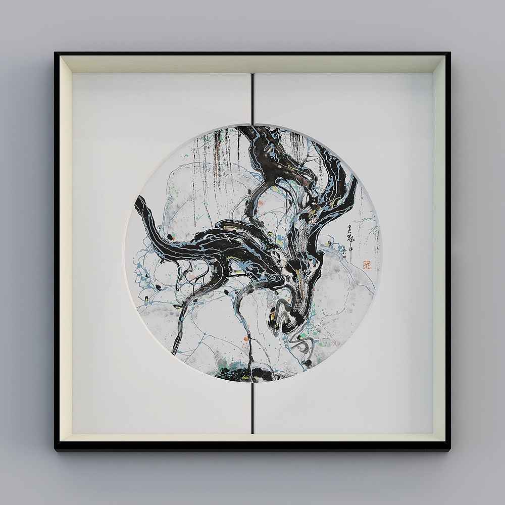 百特好中缝卡纸画单联玄关银黑色65x65cm色彩风景 bwrgz-yf-bpp-3