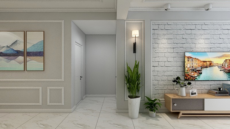 胡洁欣-恒信玫瑰公馆117.00㎡R户型3室3厅1卫1厨-装修设计方案