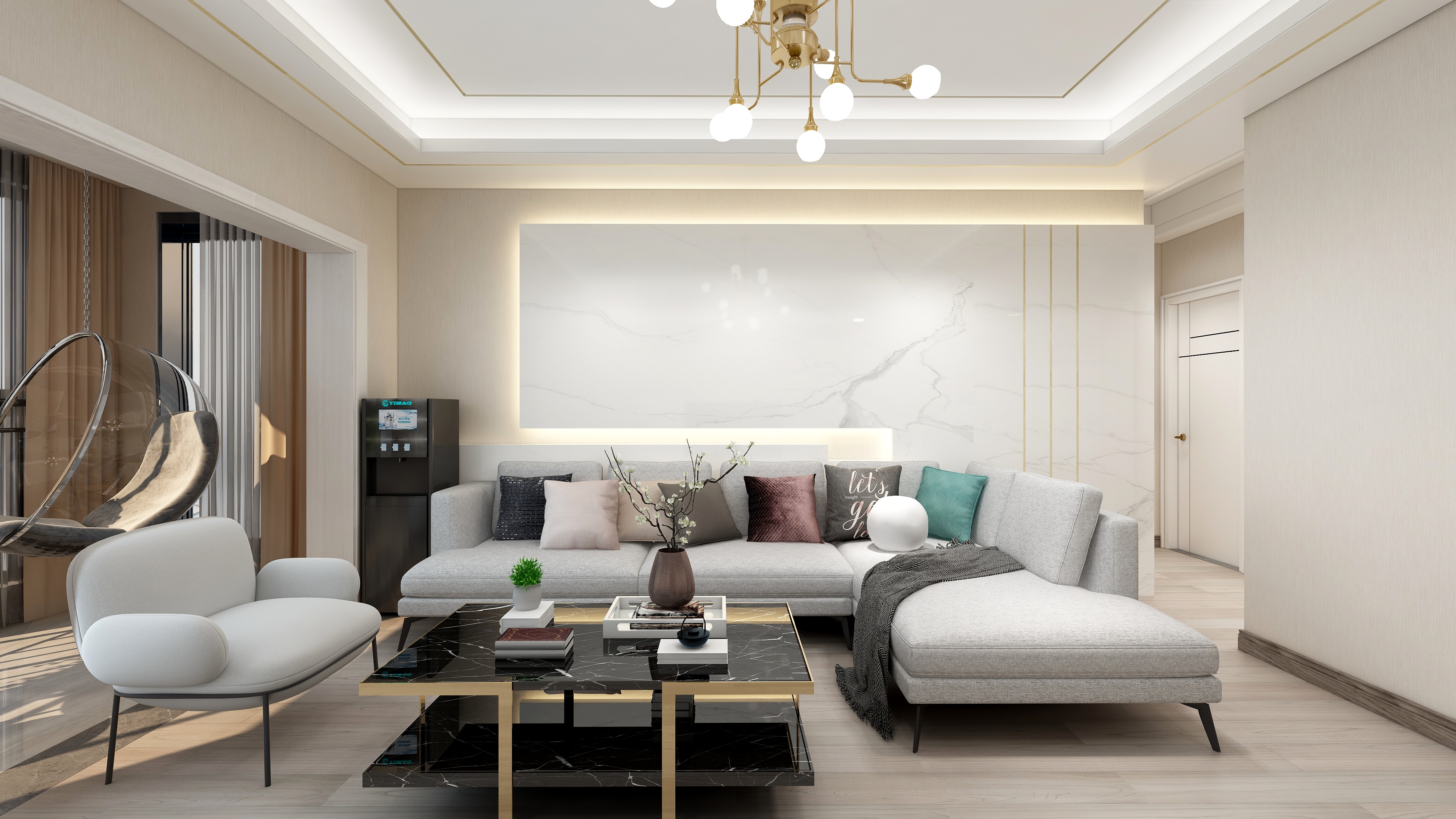 李青越-140㎡现代简约三居装修效果图