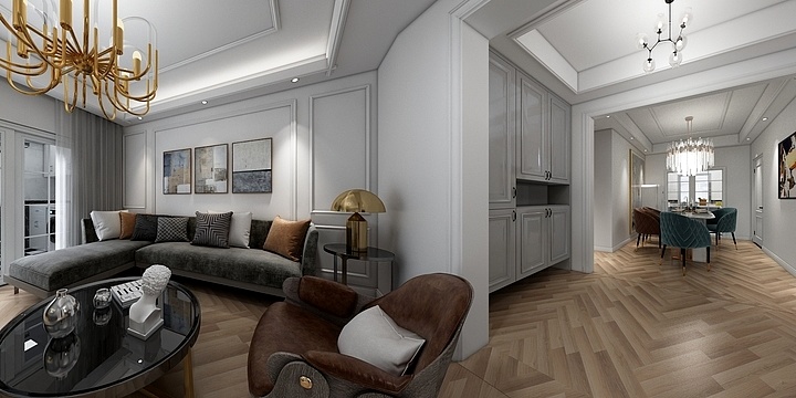 叁叁柒-摩登复古风-装修设计方案