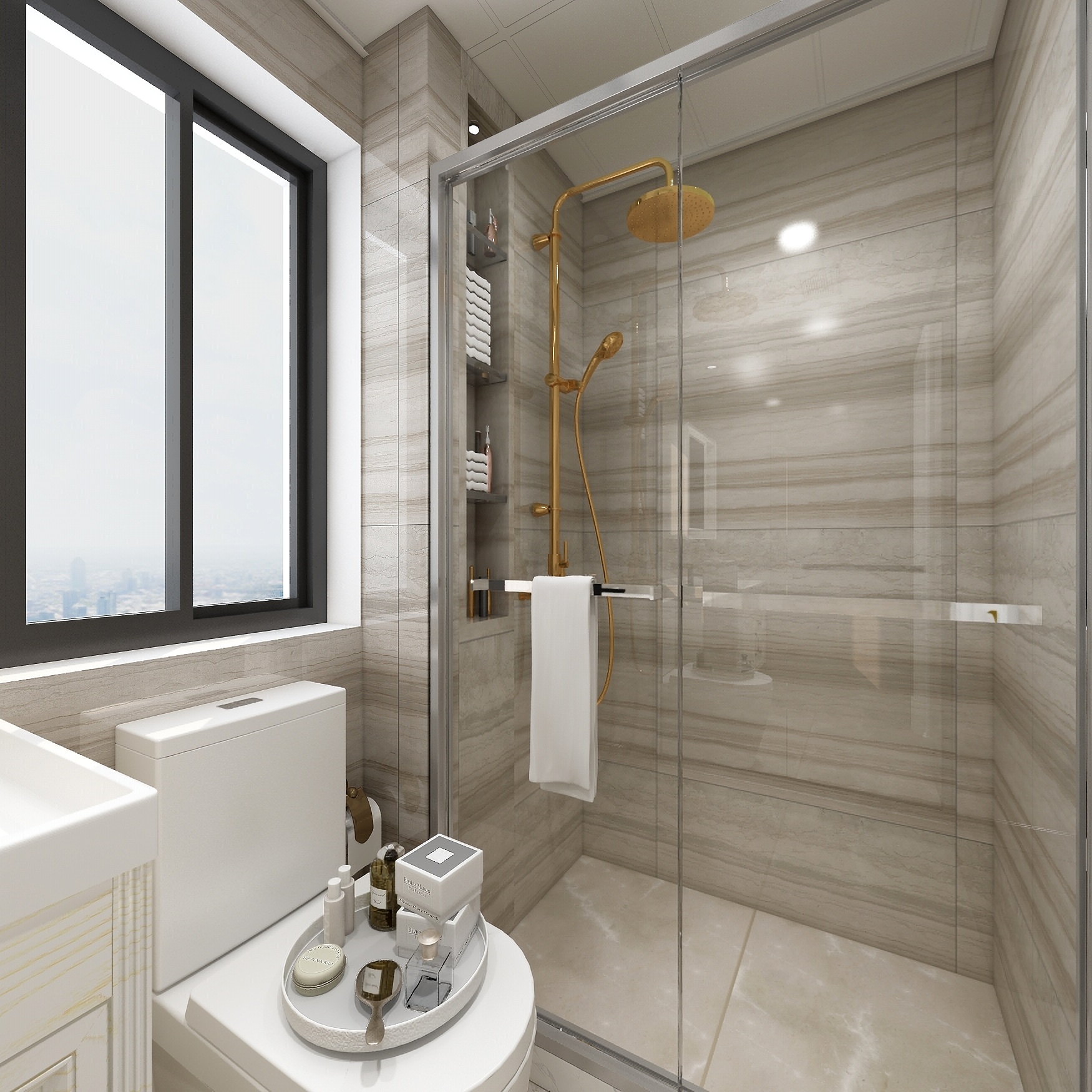 陈辉-125方简欧三居一层卫生间装修效果图第4张