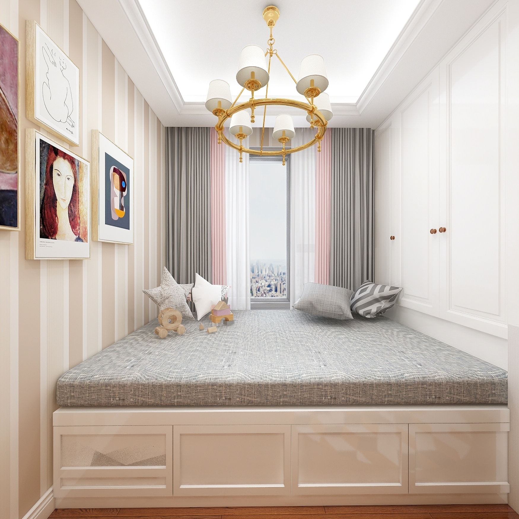 陈辉-125方简欧三居一层儿童房装修效果图第5张