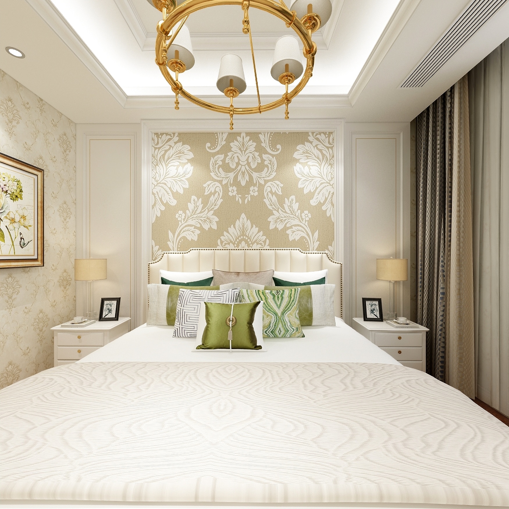 陈辉-125方简欧三居一层次卧装修效果图第5张