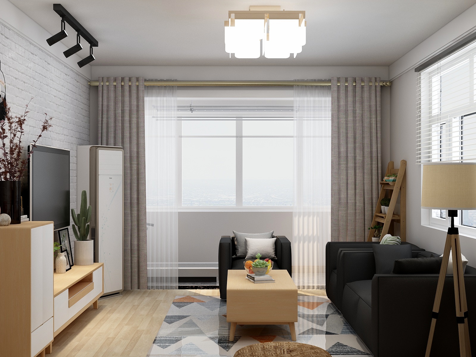 李青越-115㎡北欧三居装修效果图