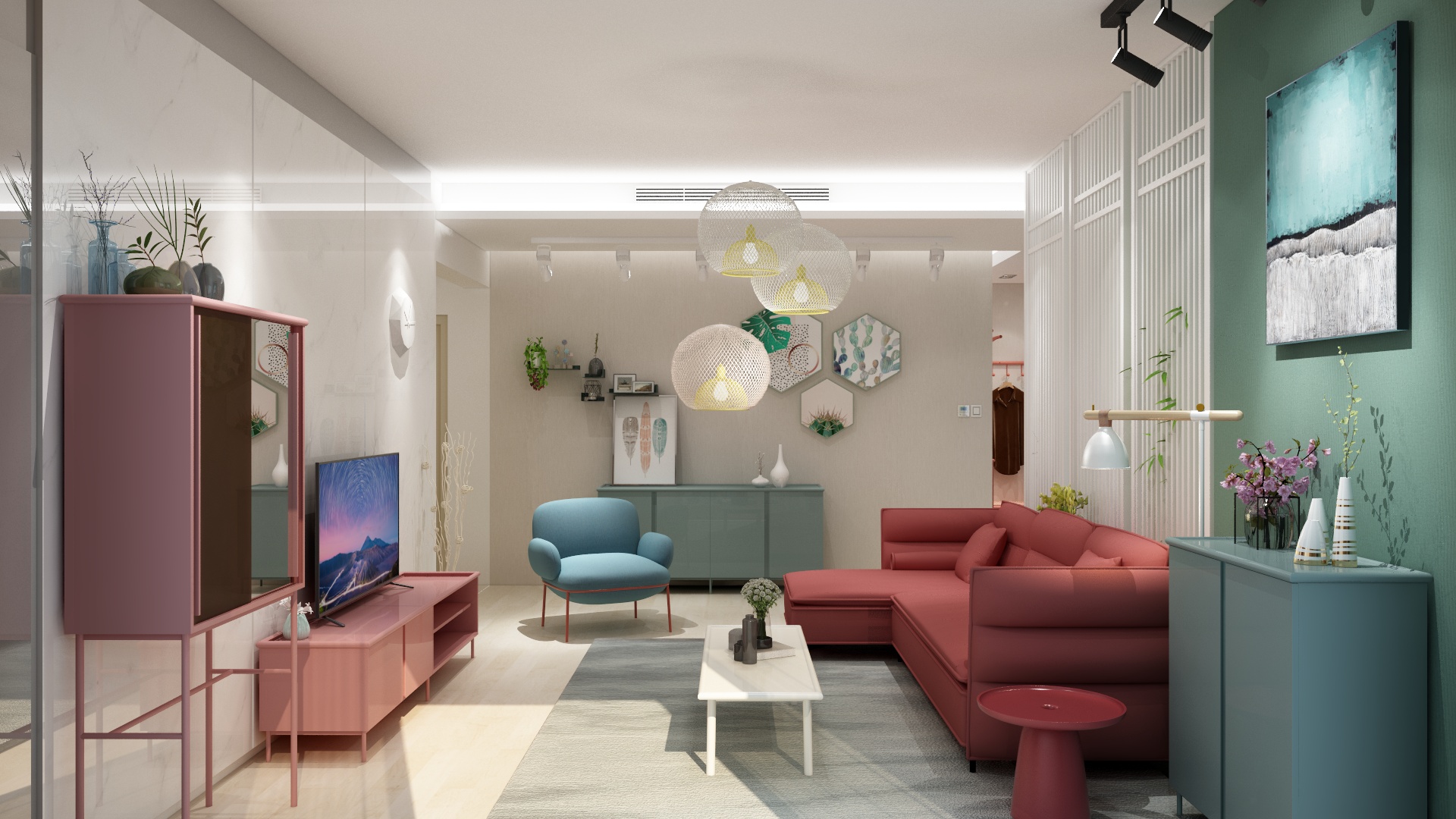 世鹏-113方混搭两居装修效果图