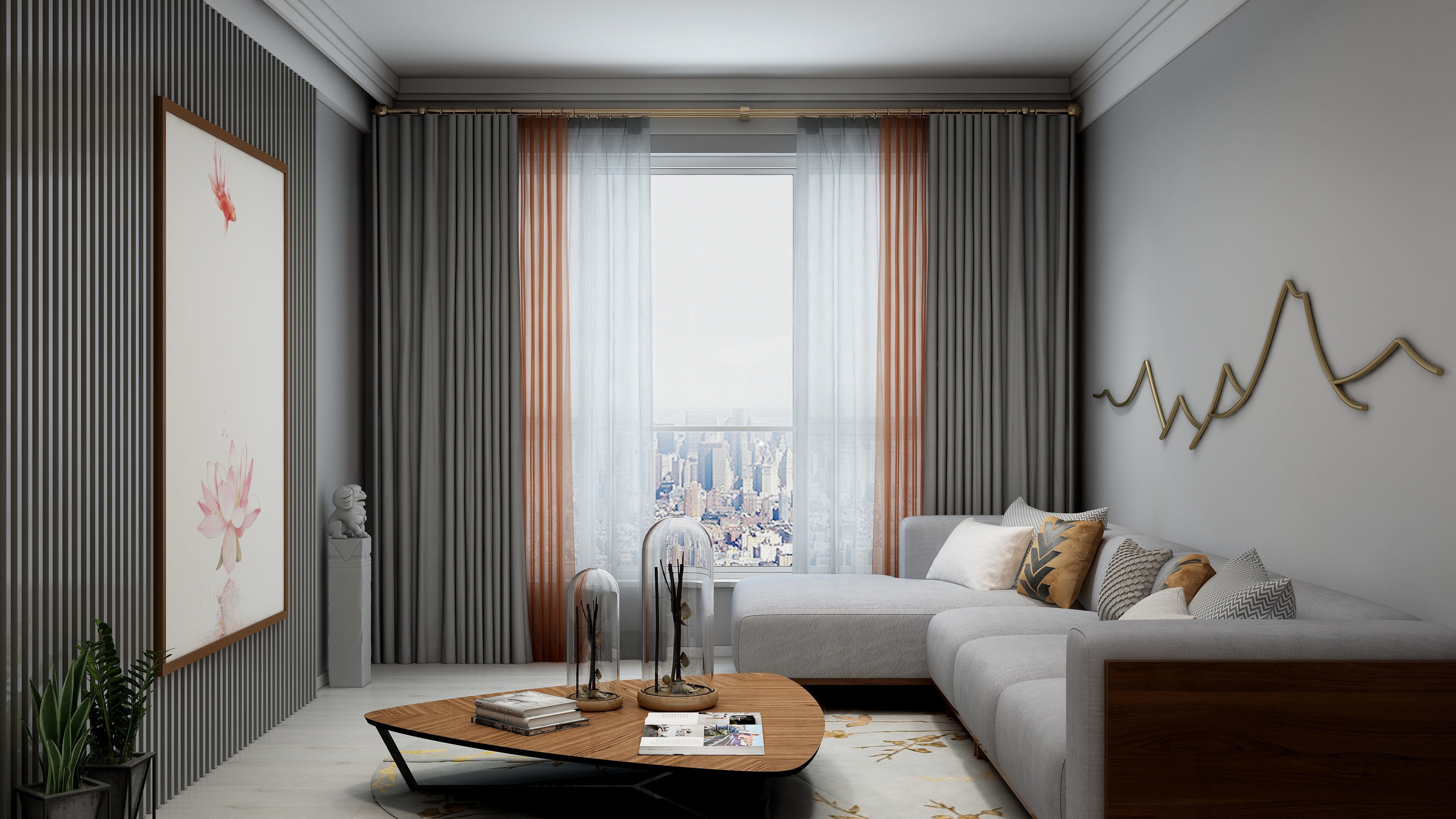 非雨设计-62方现代混搭两居装修效果图