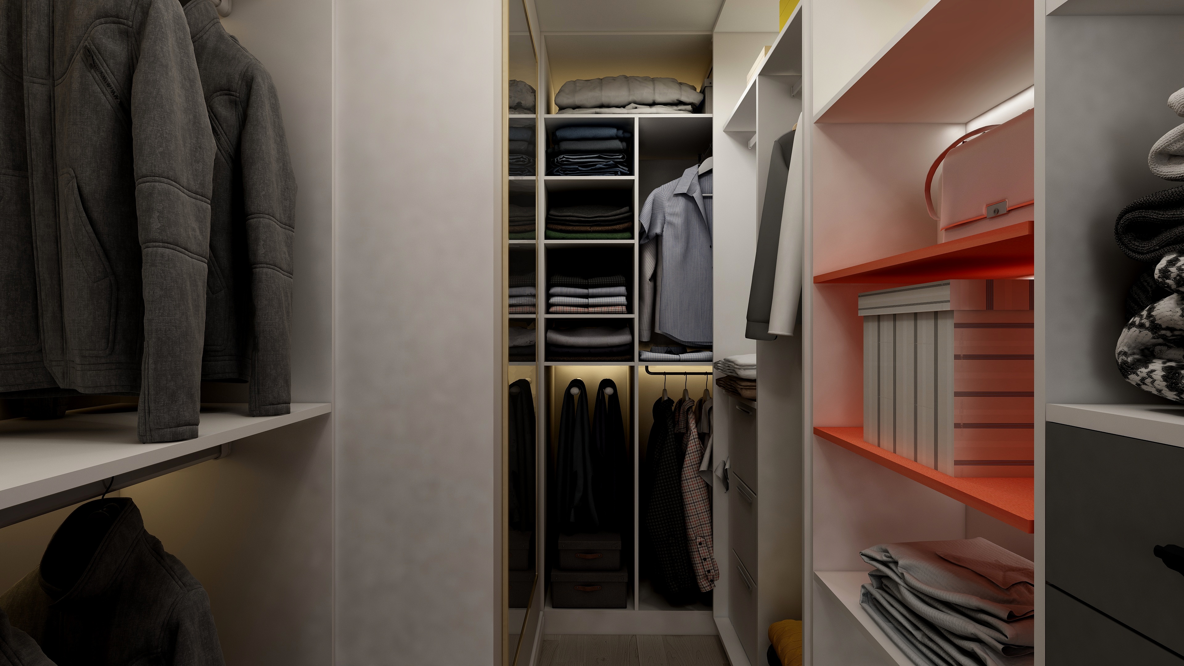 水木芸居设计-《沫染玉》一层步入式衣柜装修效果图第3张