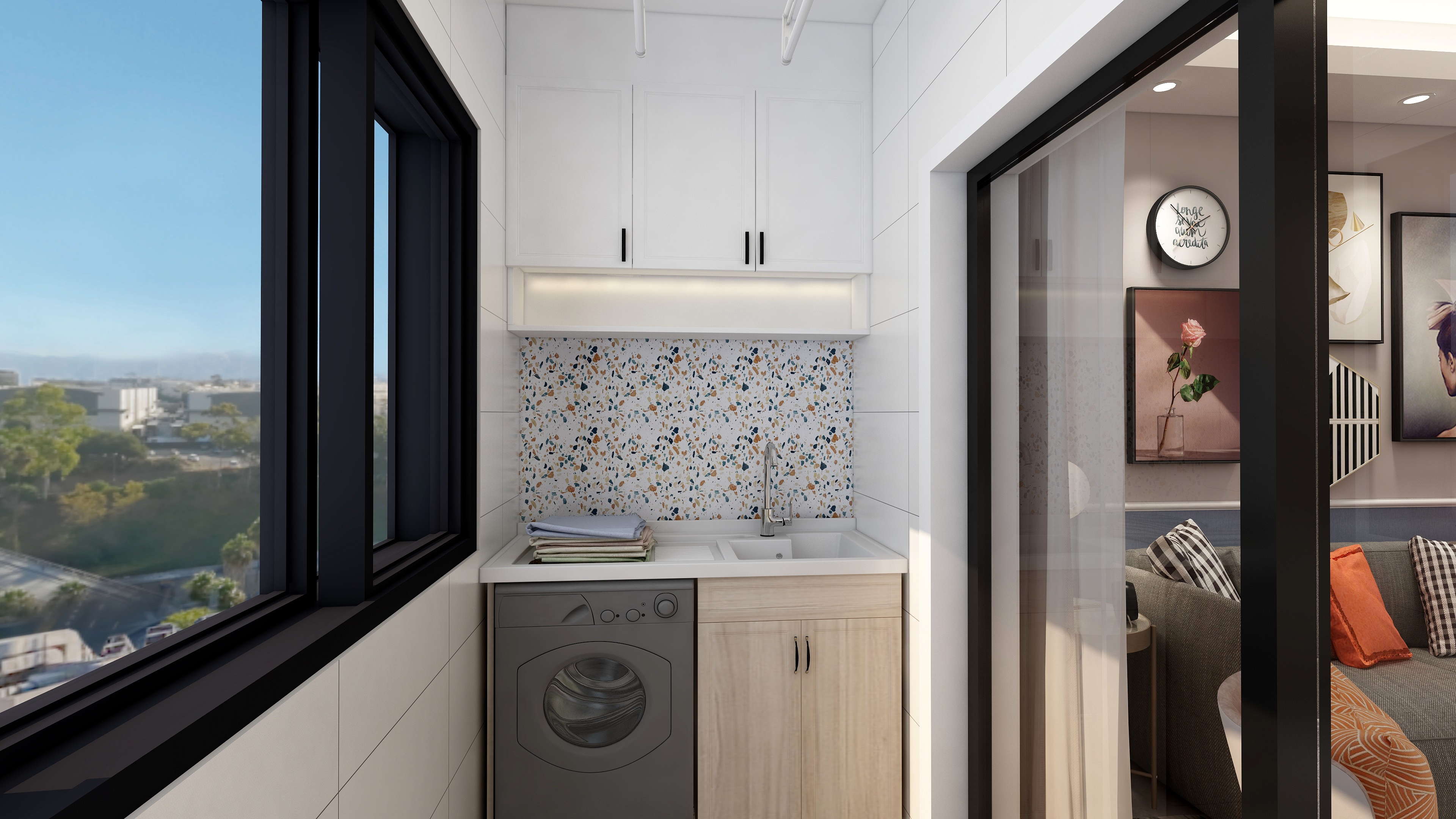 水木芸居设计-《沫染玉》一层阳台装修效果图第1张